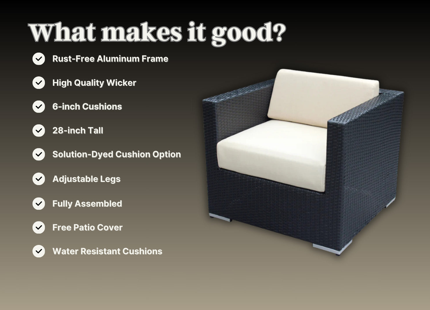Fully Assembled Rainshield Patio Furniture - Ohana 7 Piece Sectional with Ottoman with 6-inch Water Protected Cushions