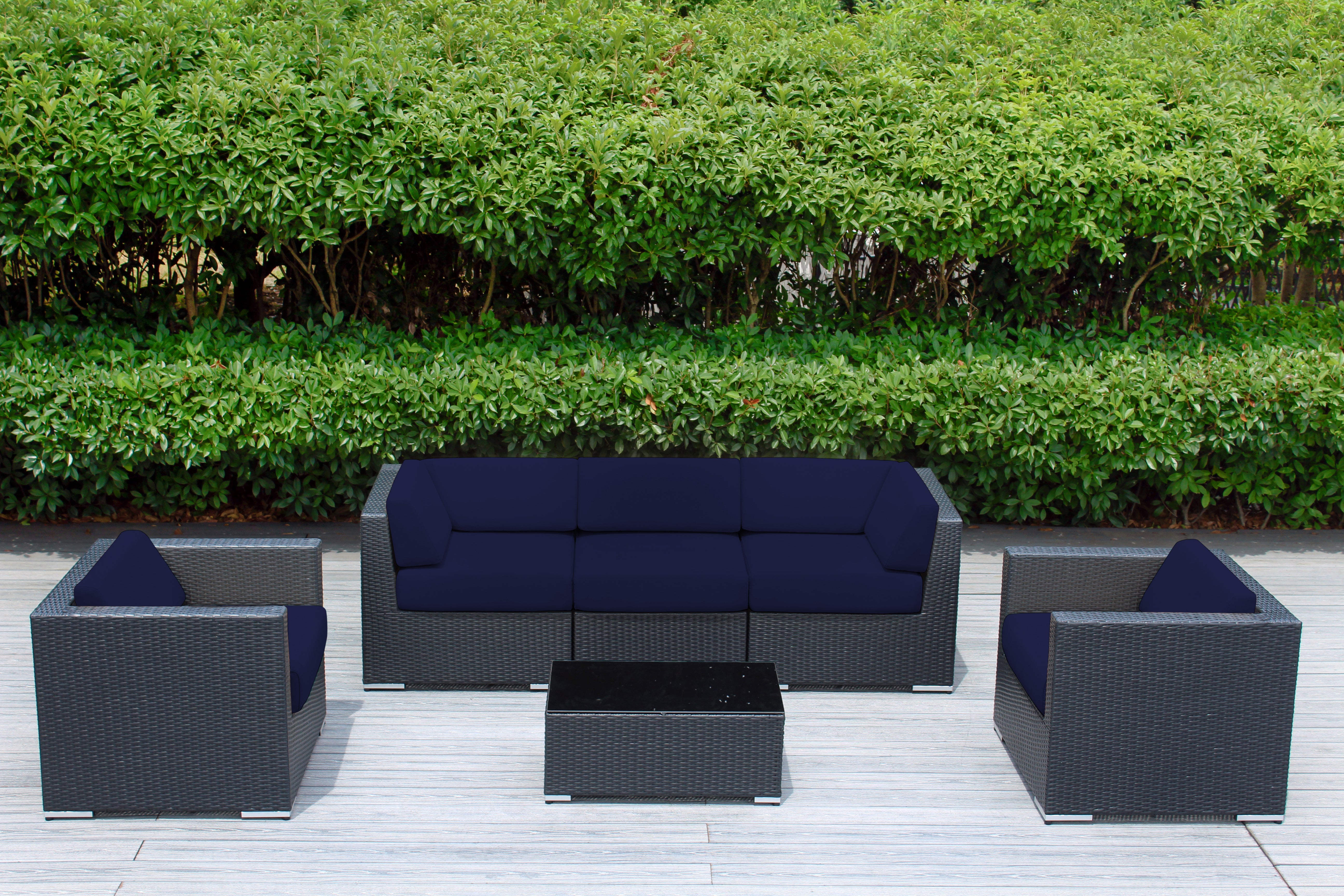 Fully Assembled Rainshield Patio Furniture - Ohana 6 Piece Sectional with 6-inch Cushions