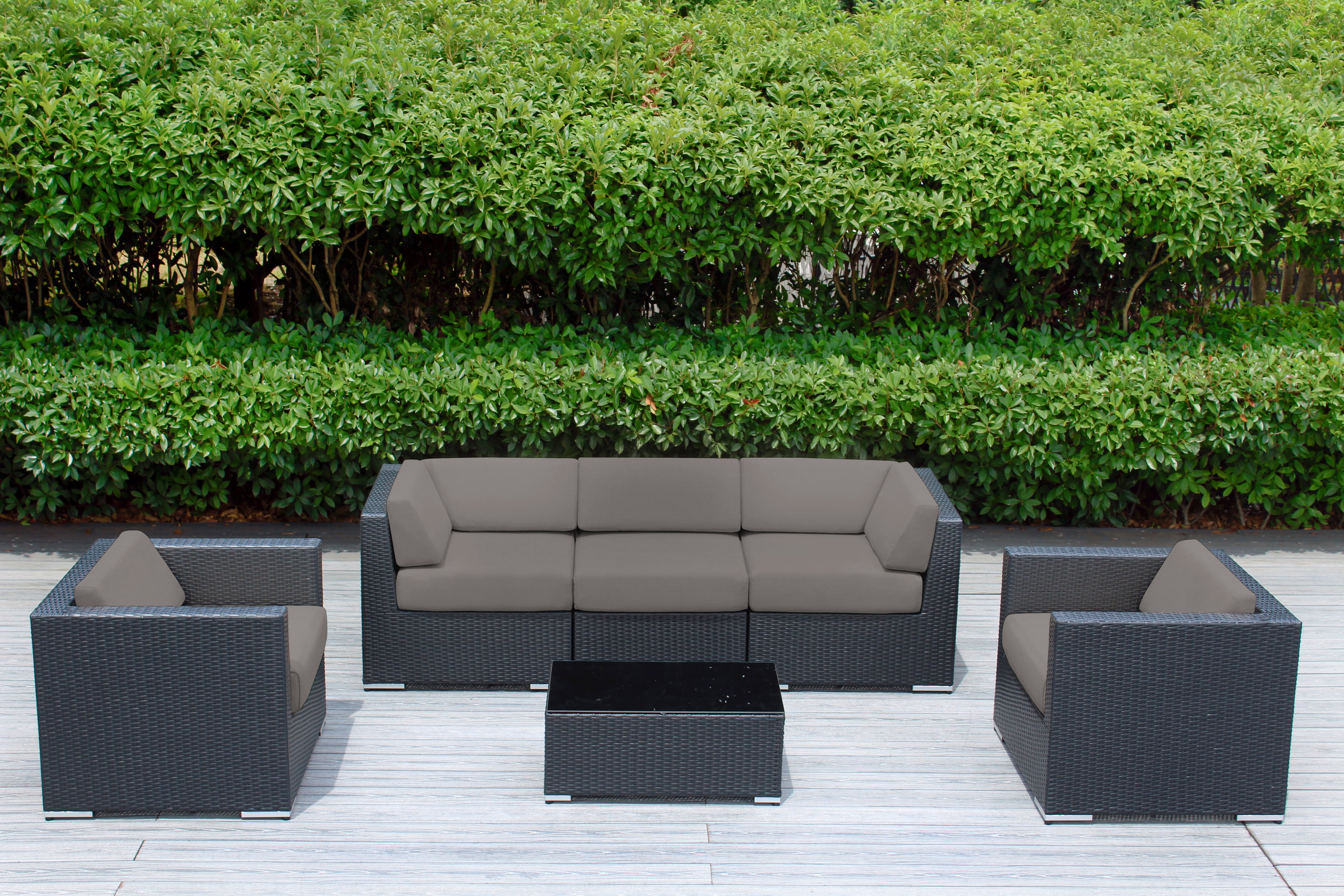 Fully Assembled Rainshield Patio Furniture - Ohana 6 Piece Sectional with 6-inch Cushions