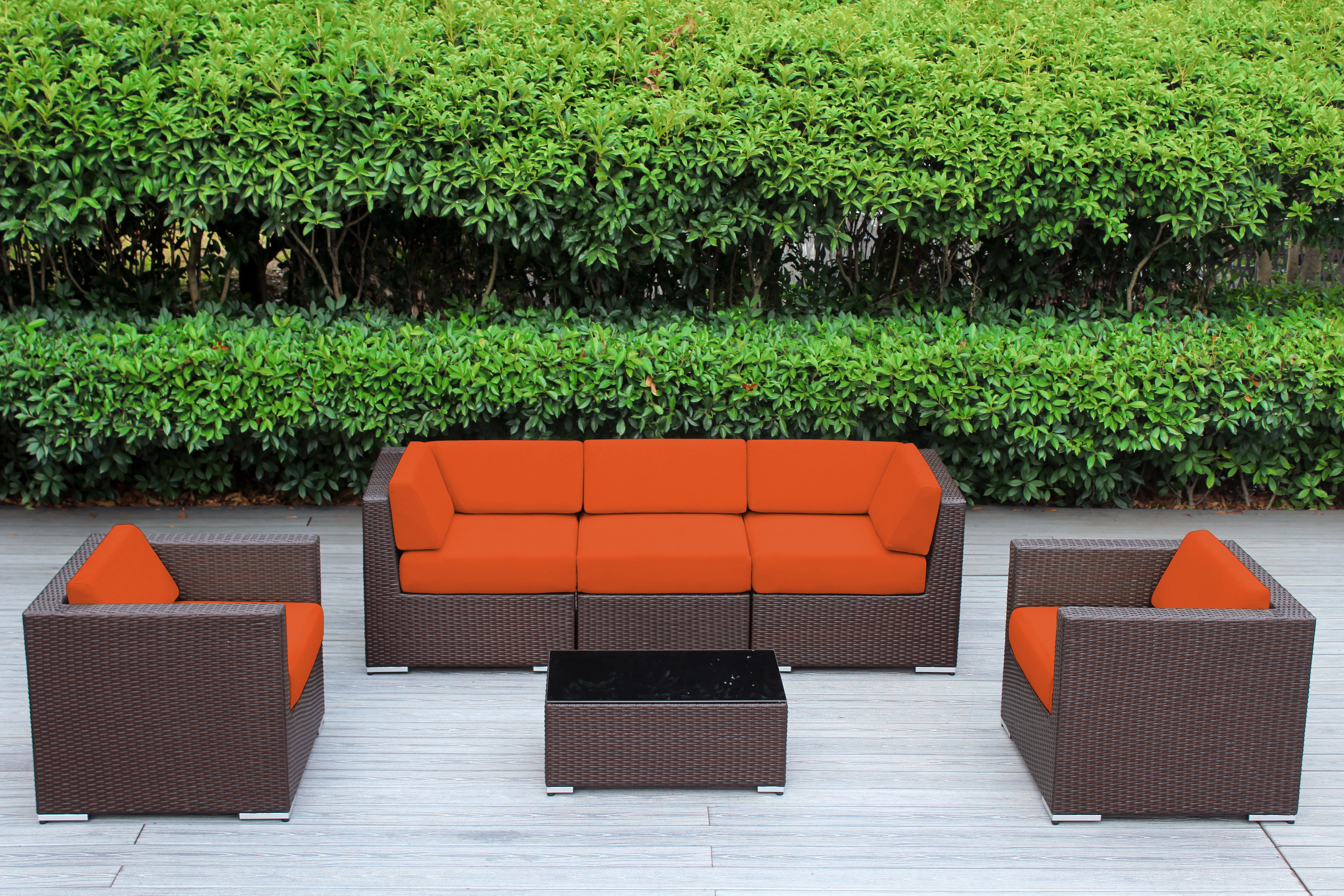 Fully Assembled Rainshield Patio Furniture - Ohana 6 Piece Sectional with 6-inch Cushions