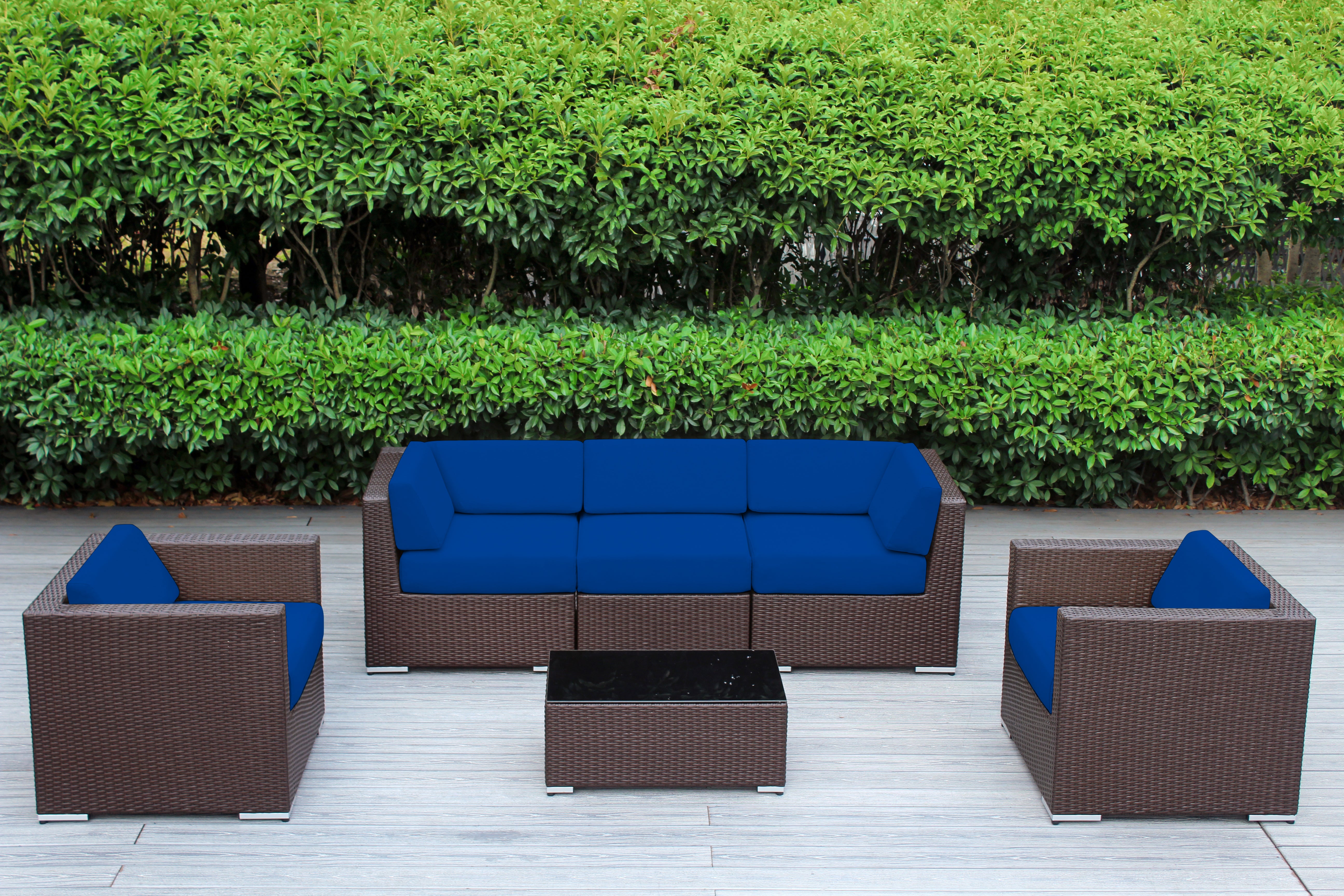 Fully Assembled Rainshield Patio Furniture - Ohana 6 Piece Sectional with 6-inch Cushions