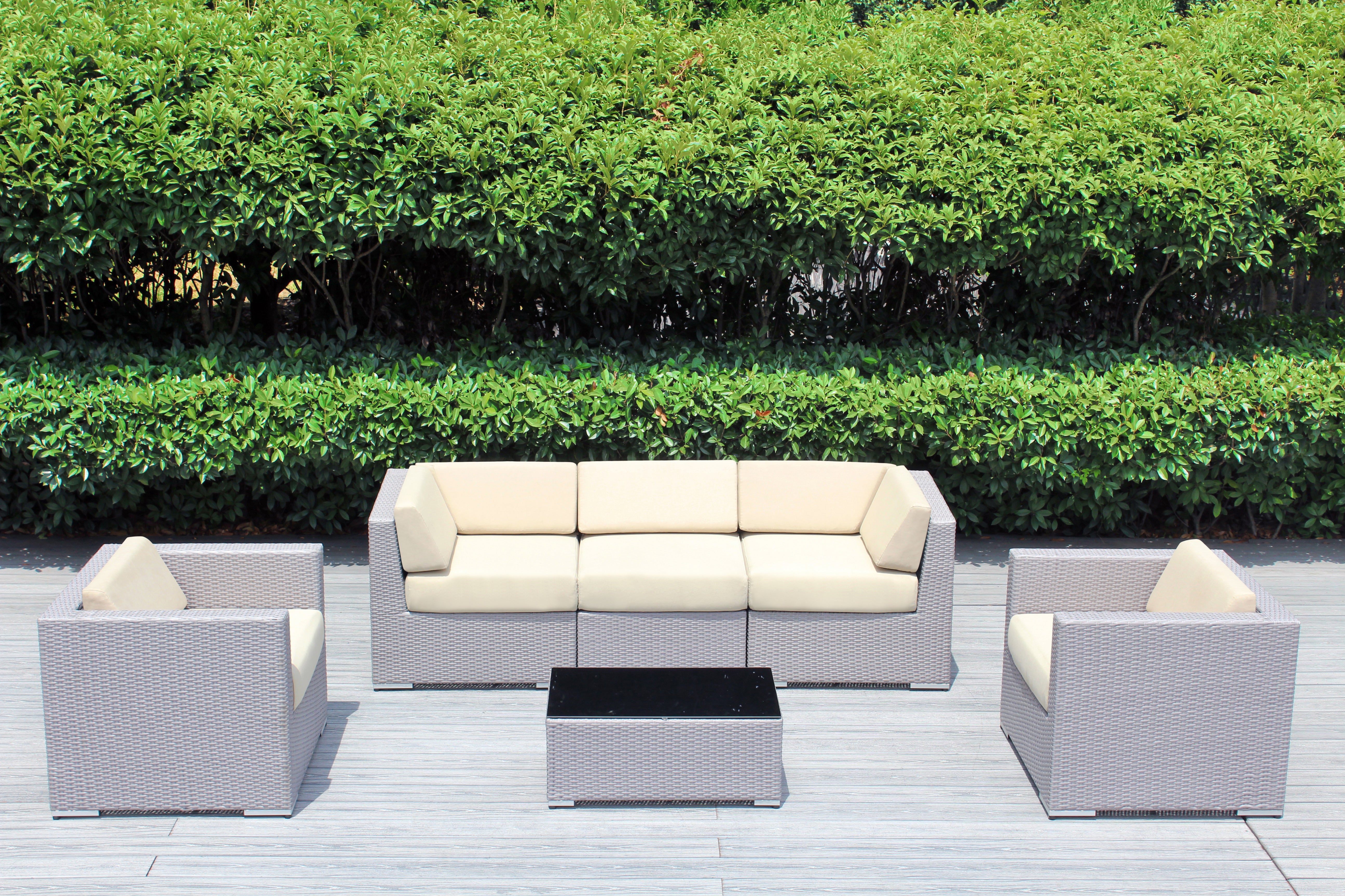 Fully Assembled Rainshield Patio Furniture - Ohana 6 Piece Sectional with 6-inch Cushions