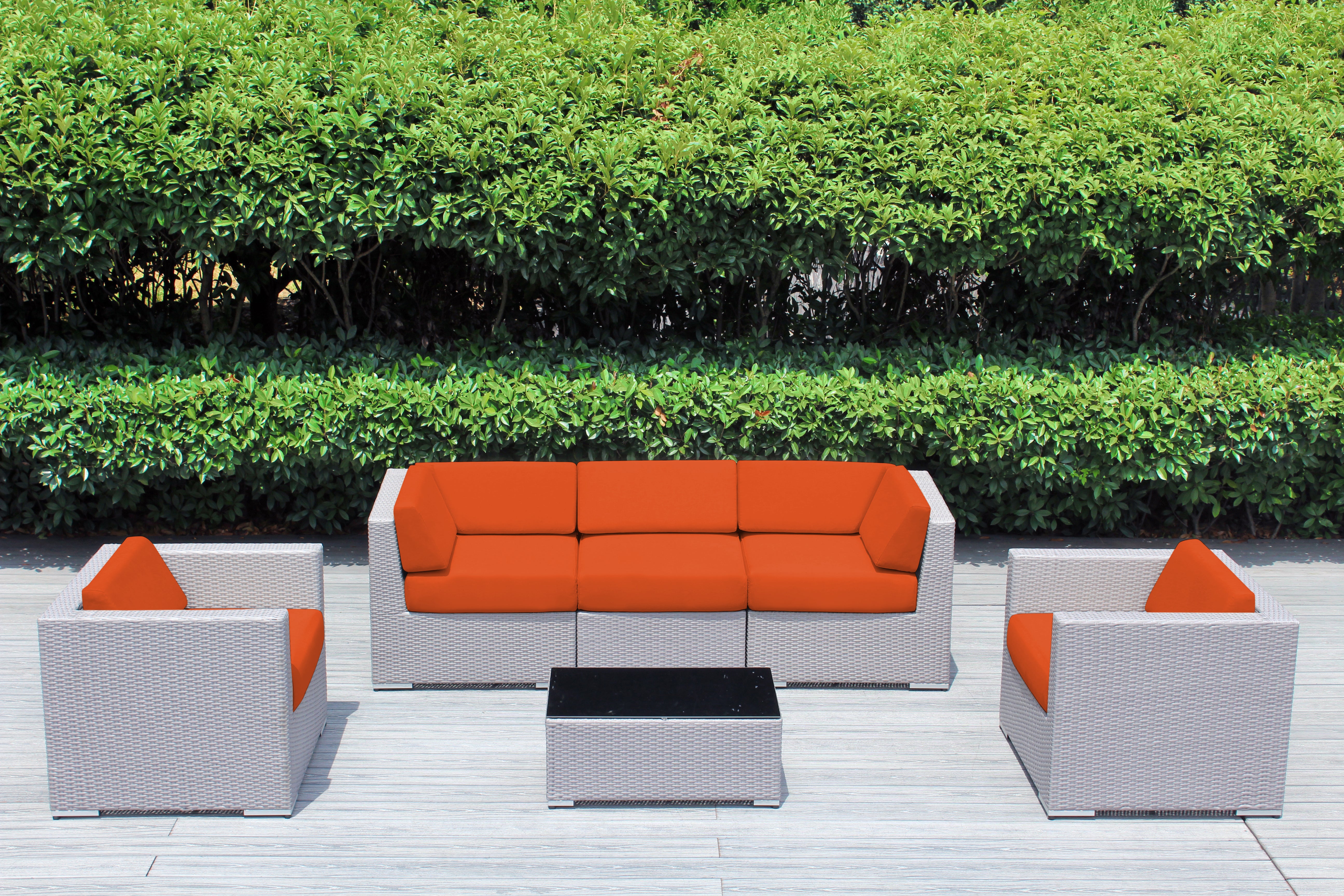 Fully Assembled Rainshield Patio Furniture - Ohana 6 Piece Sectional with 6-inch Cushions