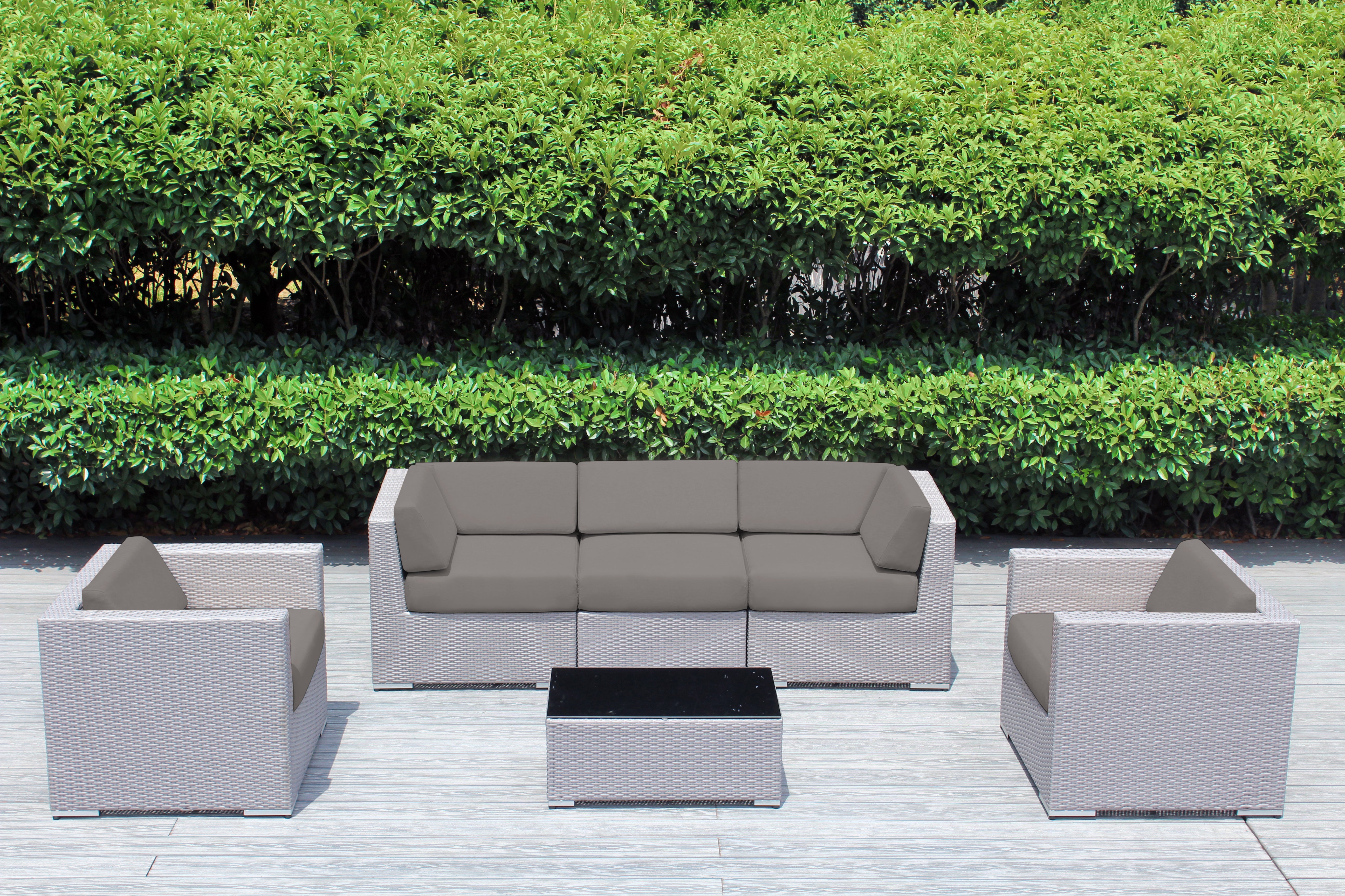 Fully Assembled Rainshield Patio Furniture - Ohana 6 Piece Sectional with 6-inch Cushions