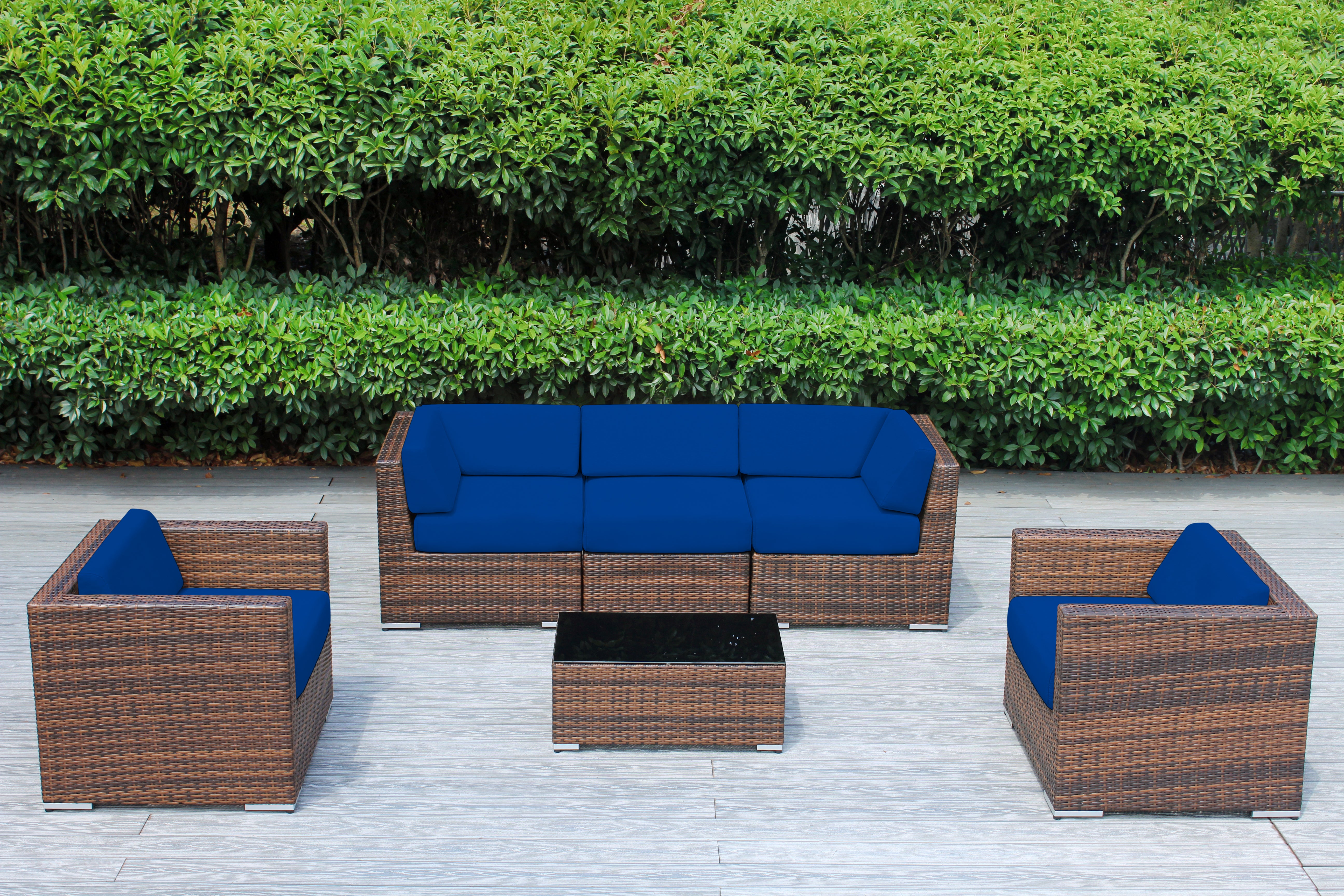 Fully Assembled Rainshield Patio Furniture - Ohana 6 Piece Sectional with 6-inch Cushions