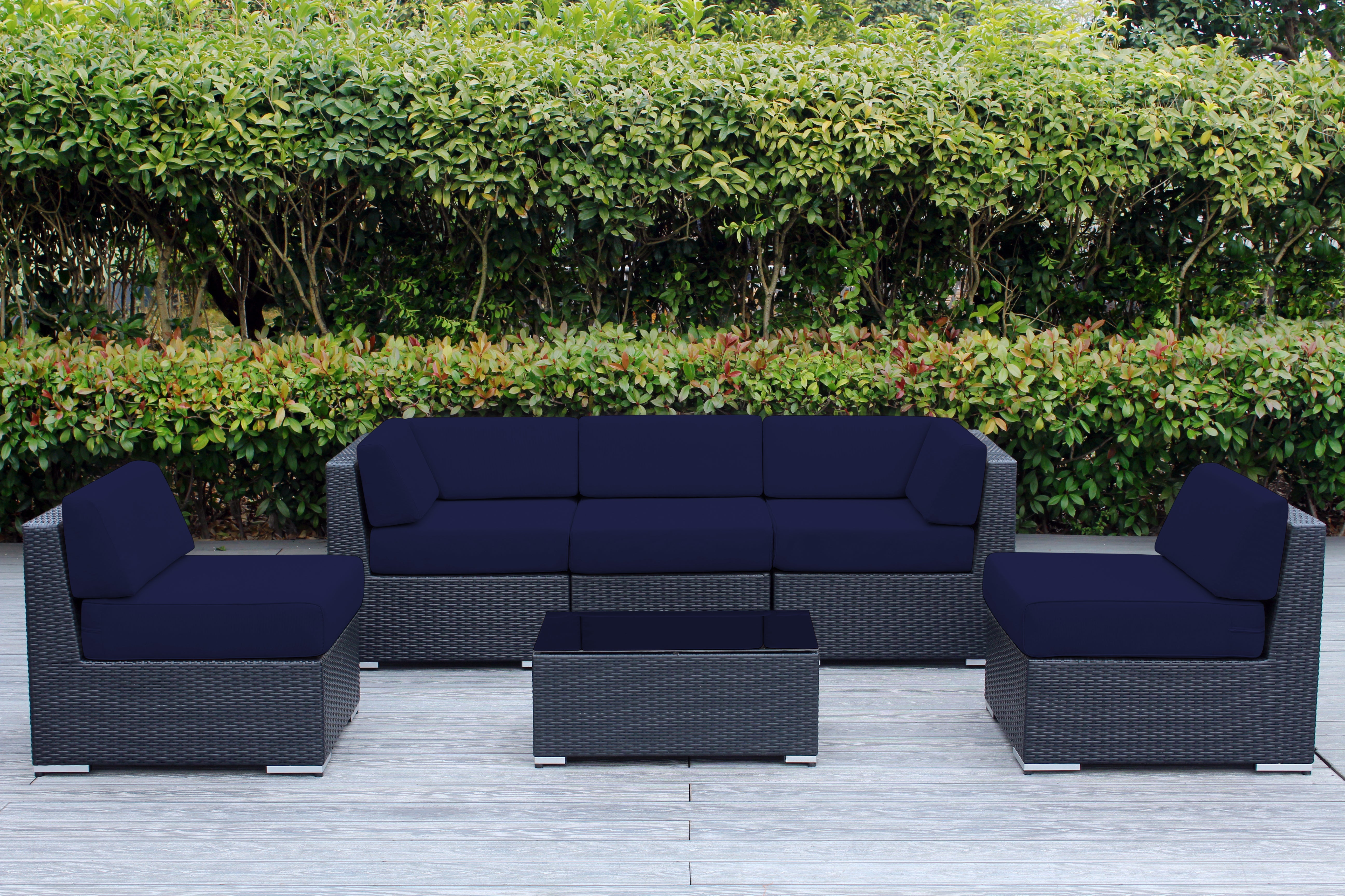 Fully Assembled Rainshield Patio Furniture - Ohana 6 Piece Outdoor Sectional with 6-inch Water Protected Cushions