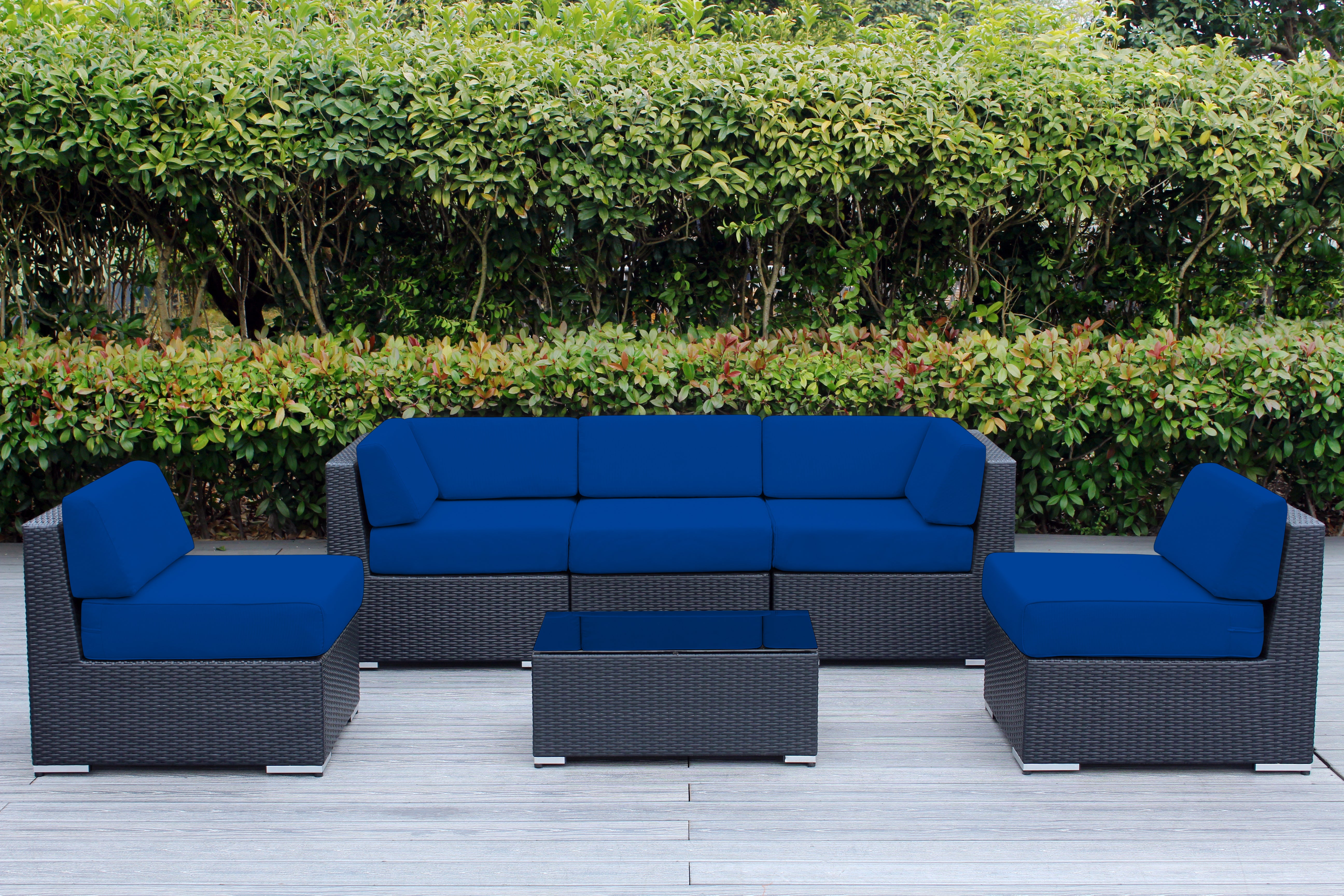 Fully Assembled Rainshield Patio Furniture - Ohana 6 Piece Outdoor Sectional with 6-inch Water Protected Cushions
