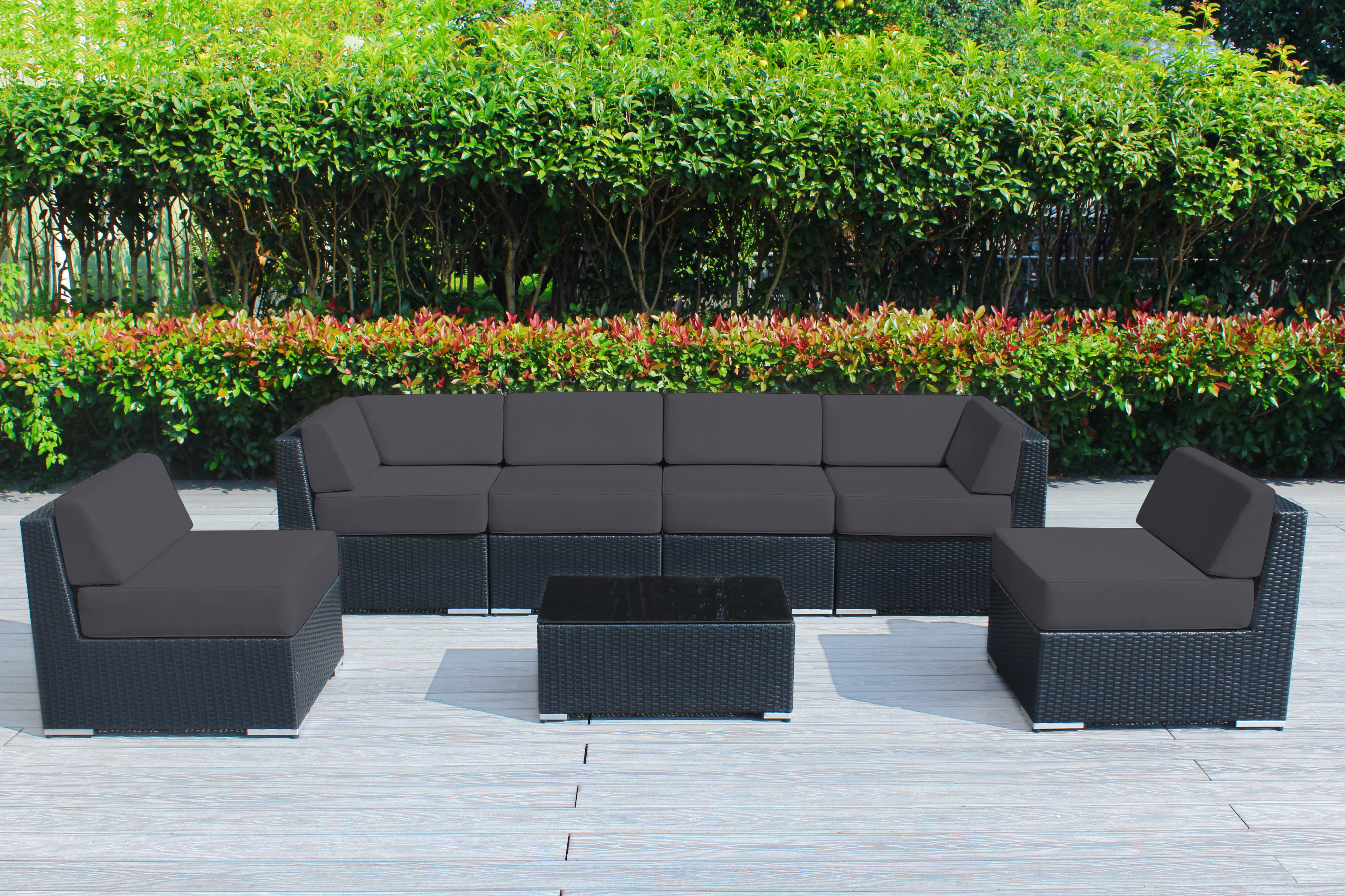 SALE ENDS SOON! Fully Assembled Rainshield Patio Furniture - Ohana 7 Piece Sectional with 6-inch Water Protected Cushions - Price starts at $1,199