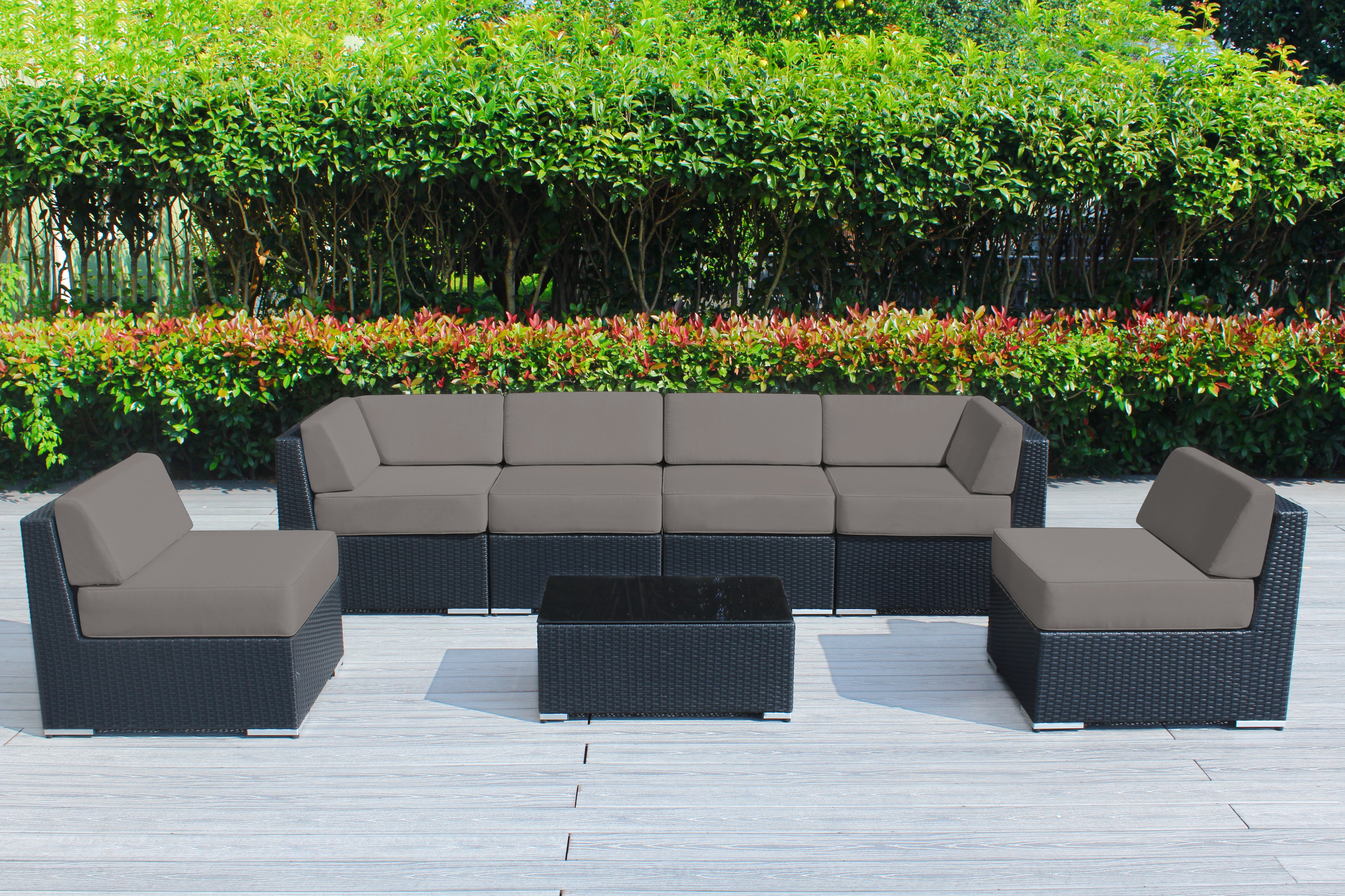 SALE ENDS SOON! Fully Assembled Rainshield Patio Furniture - Ohana 7 Piece Sectional with 6-inch Water Protected Cushions - Price starts at $1,199