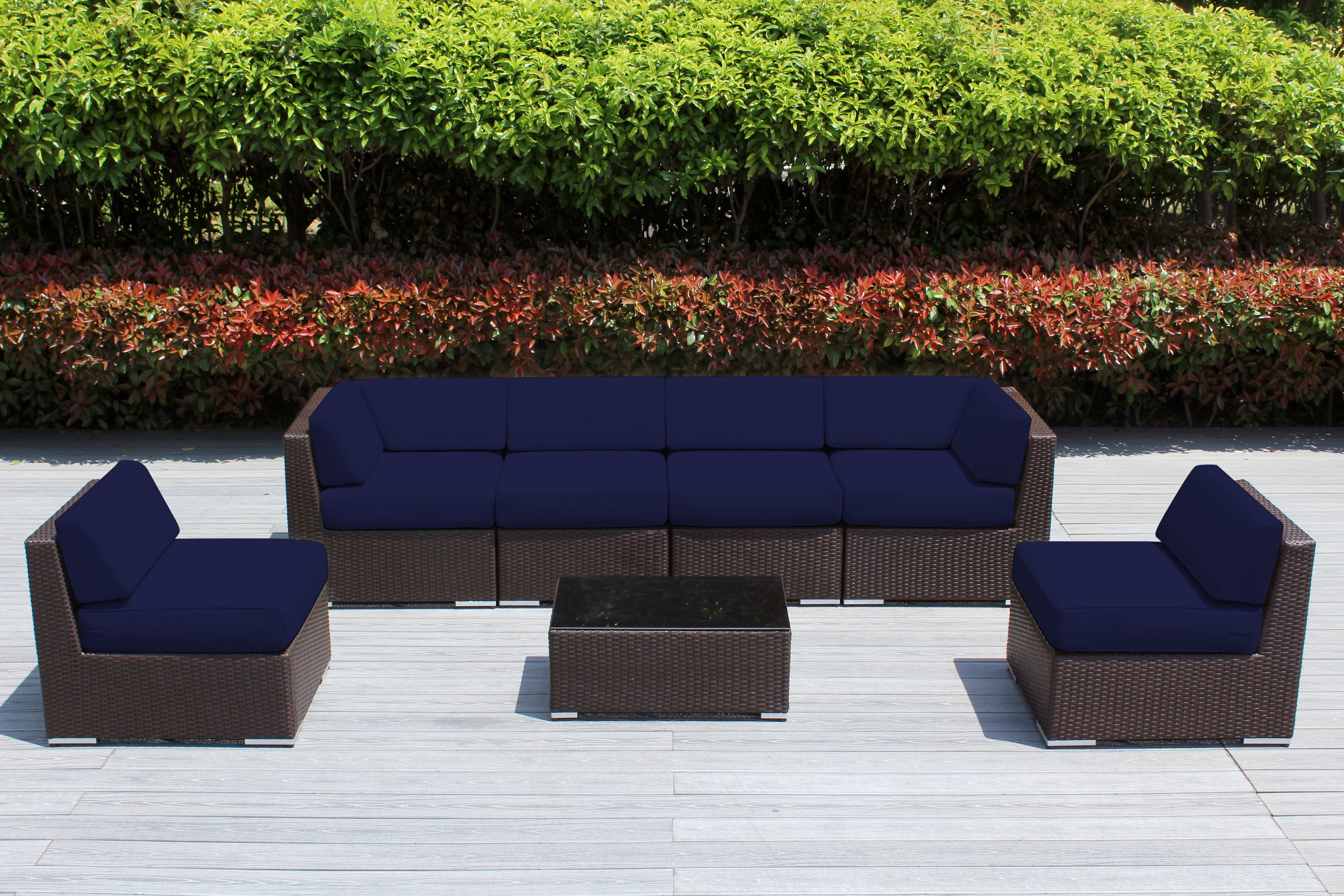 SALE ENDS SOON! Fully Assembled Rainshield Patio Furniture - Ohana 7 Piece Sectional with 6-inch Water Protected Cushions - Price starts at $1,199