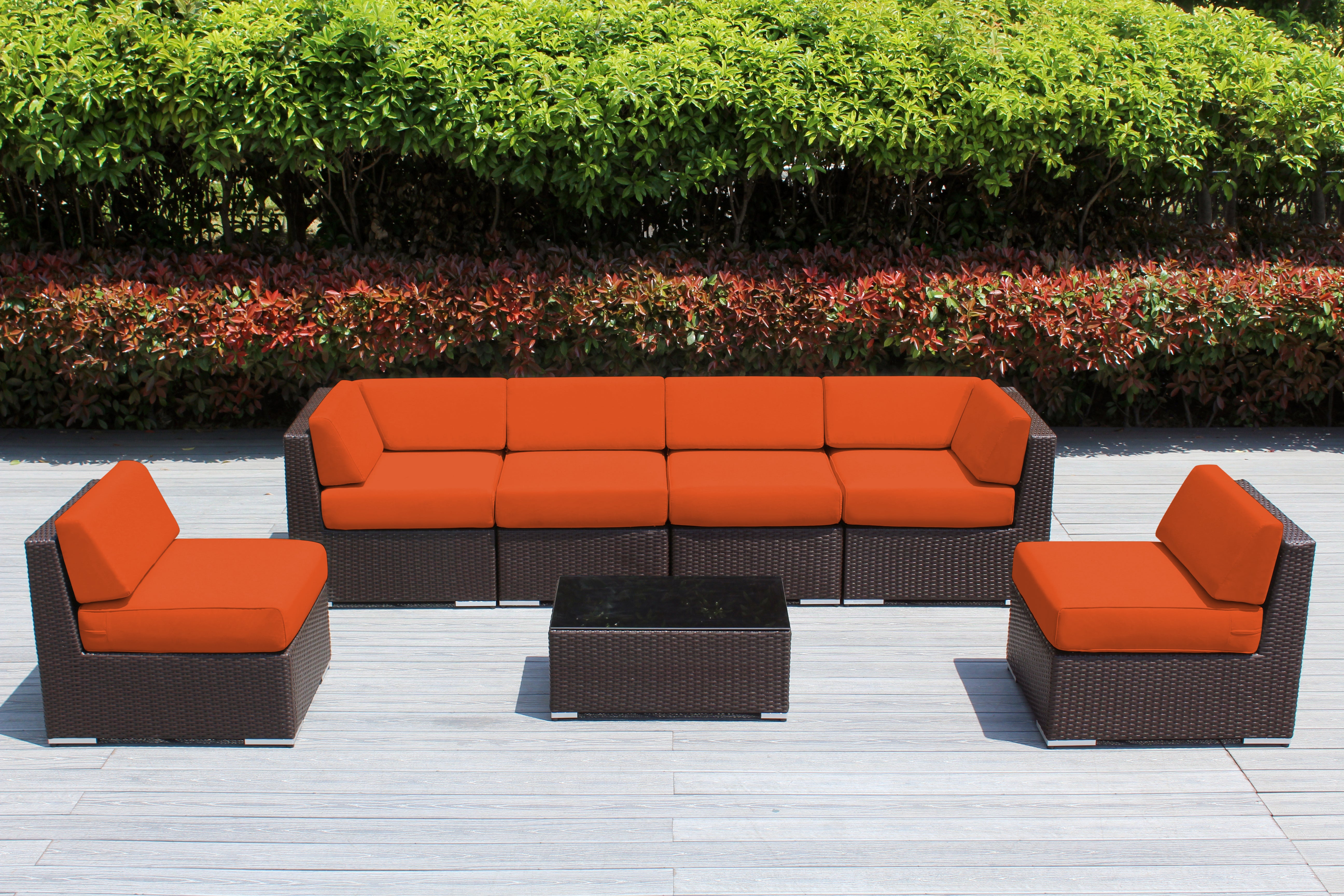 SALE ENDS SOON! Fully Assembled Rainshield Patio Furniture - Ohana 7 Piece Sectional with 6-inch Water Protected Cushions - Price starts at $1,199