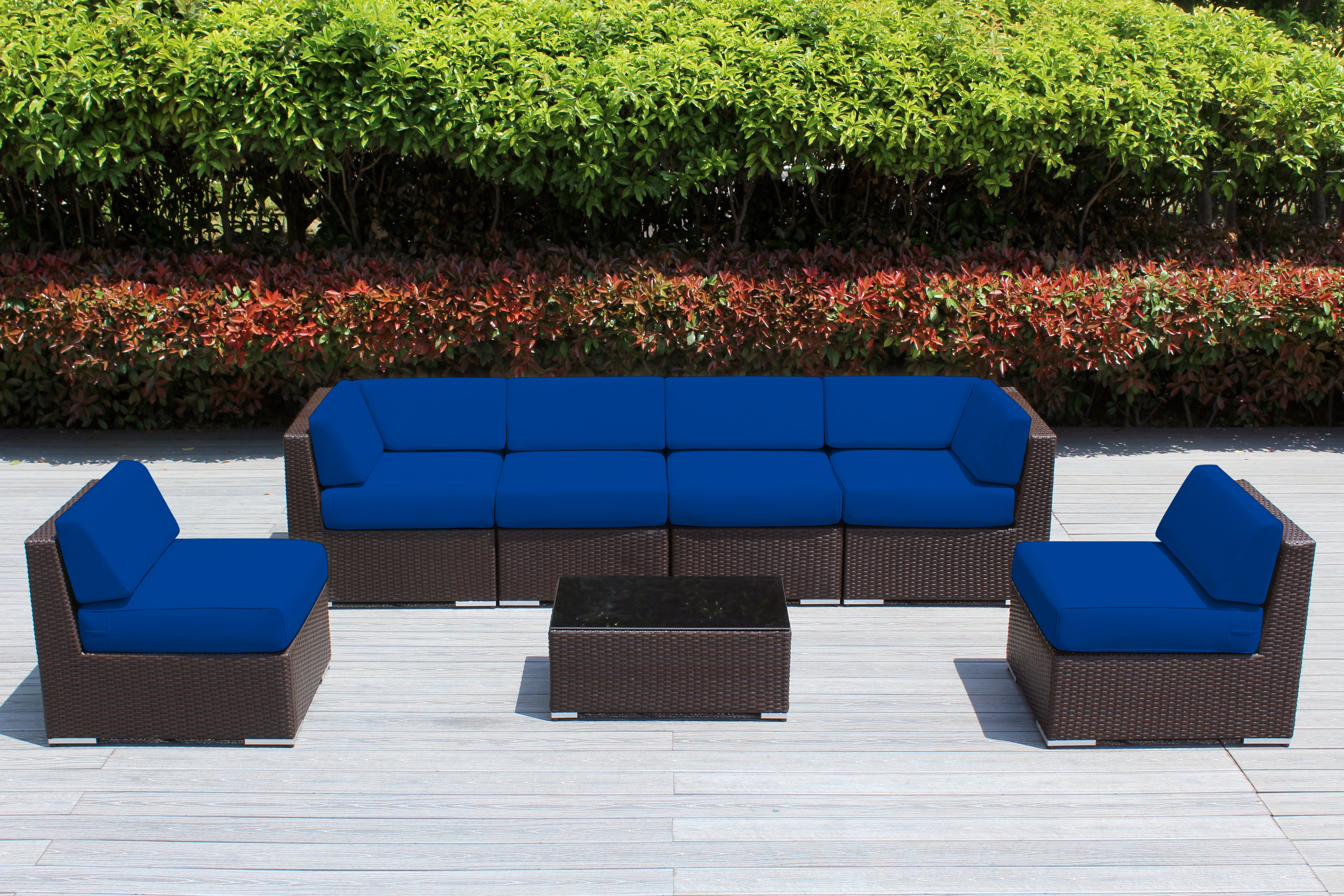 SALE ENDS SOON! Fully Assembled Rainshield Patio Furniture - Ohana 7 Piece Sectional with 6-inch Water Protected Cushions - Price starts at $1,199