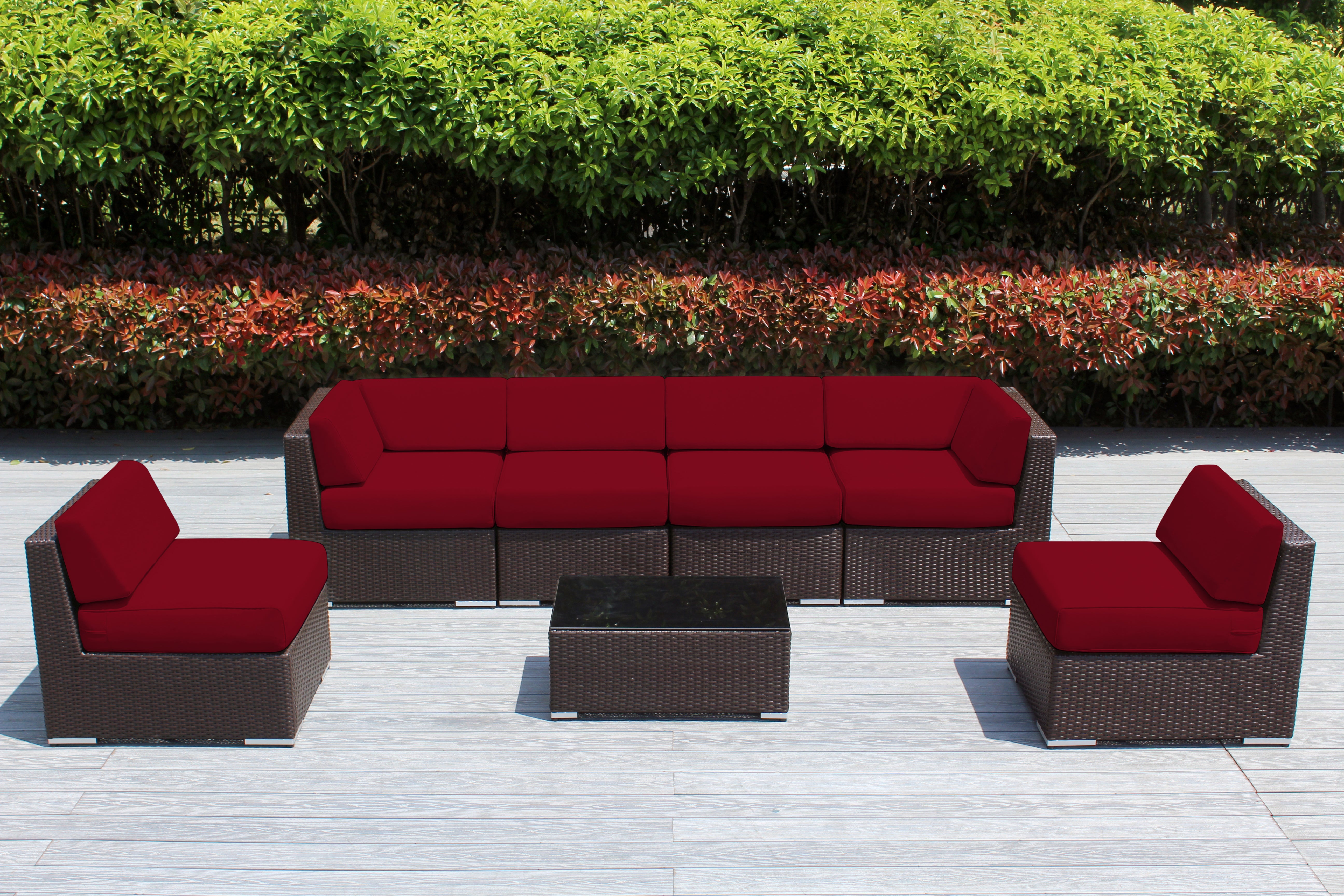 SALE ENDS SOON! Fully Assembled Rainshield Patio Furniture - Ohana 7 Piece Sectional with 6-inch Water Protected Cushions - Price starts at $1,199