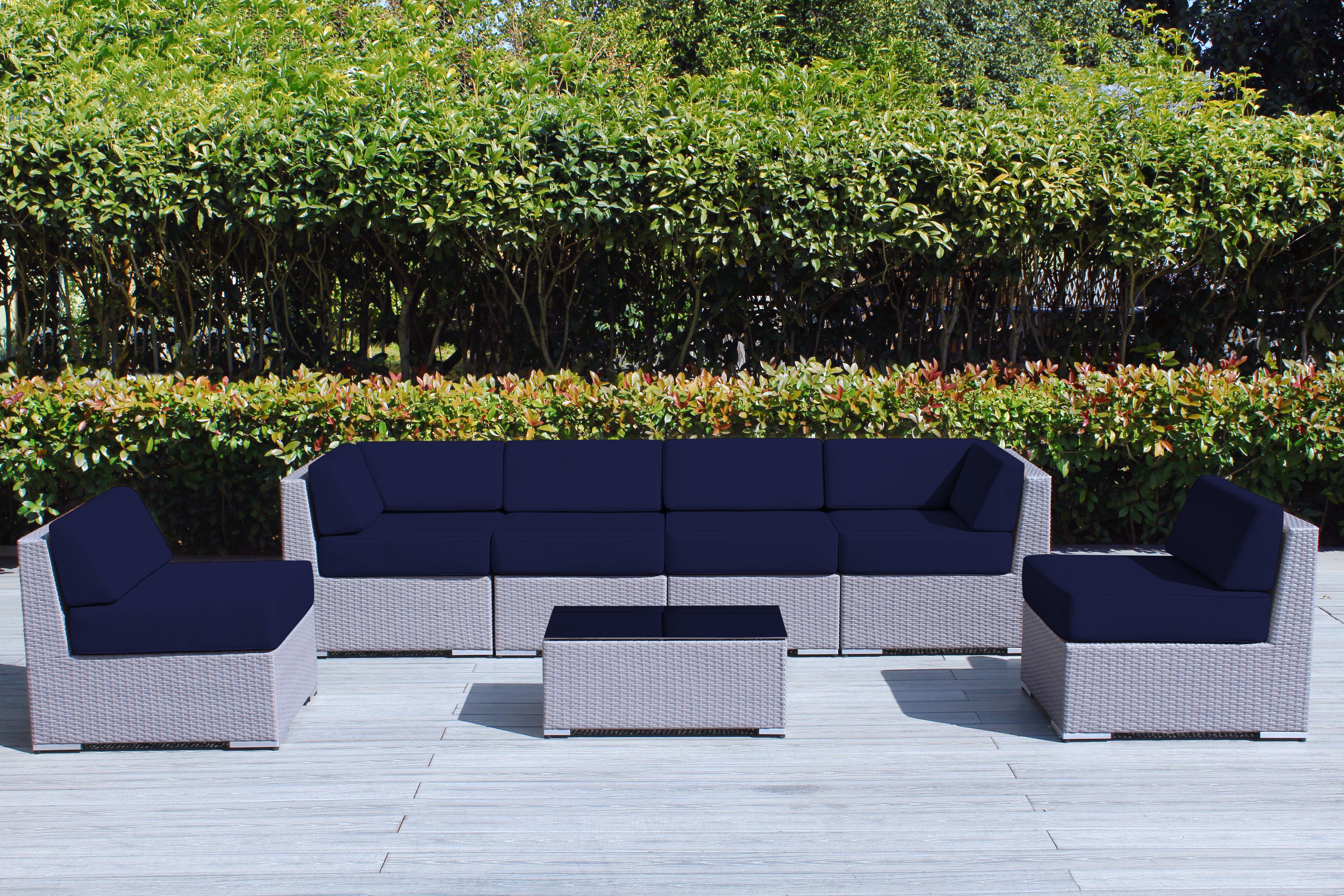 SALE ENDS SOON! Fully Assembled Rainshield Patio Furniture - Ohana 7 Piece Sectional with 6-inch Water Protected Cushions - Price starts at $1,199