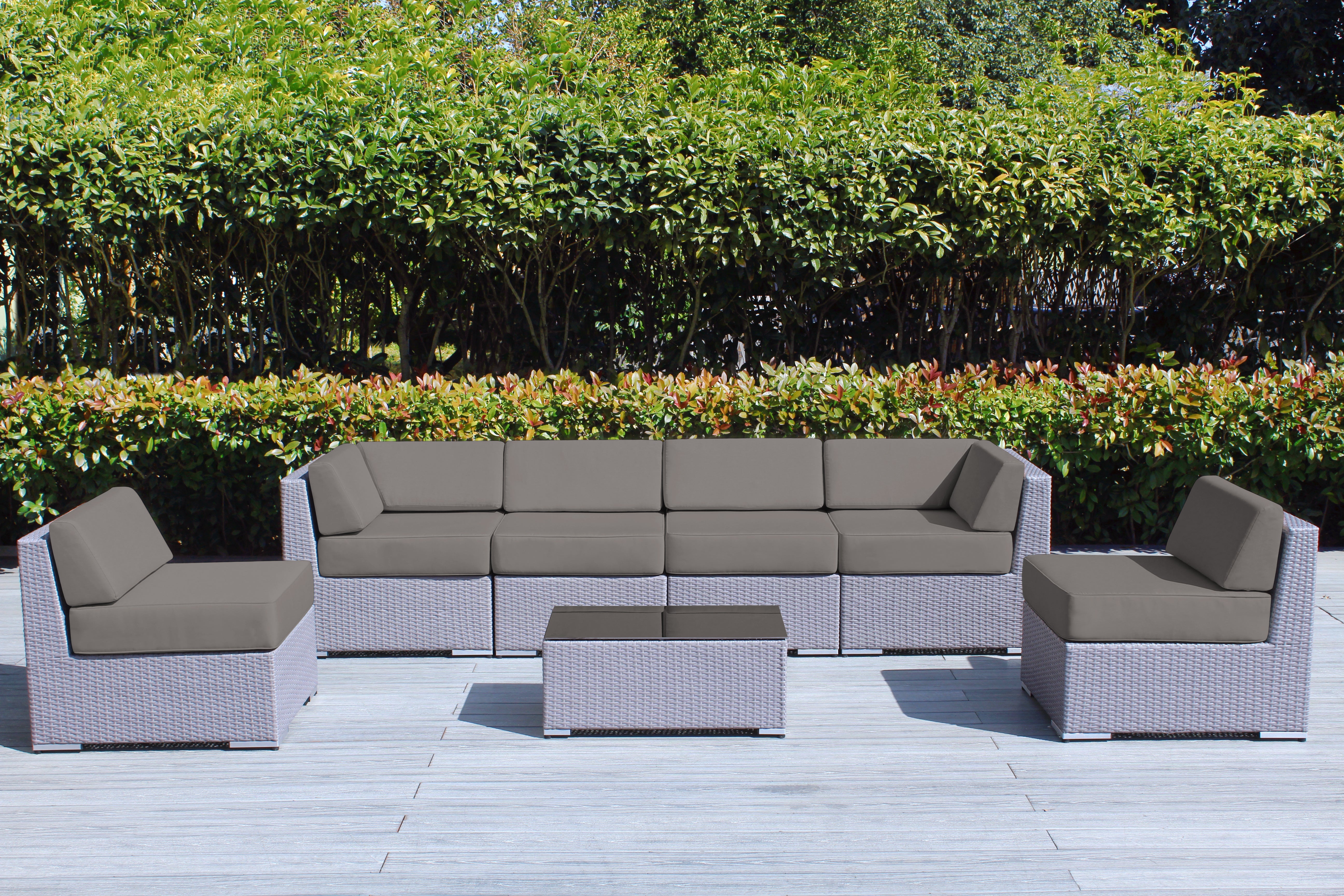 SALE ENDS SOON! Fully Assembled Rainshield Patio Furniture - Ohana 7 Piece Sectional with 6-inch Water Protected Cushions - Price starts at $1,199