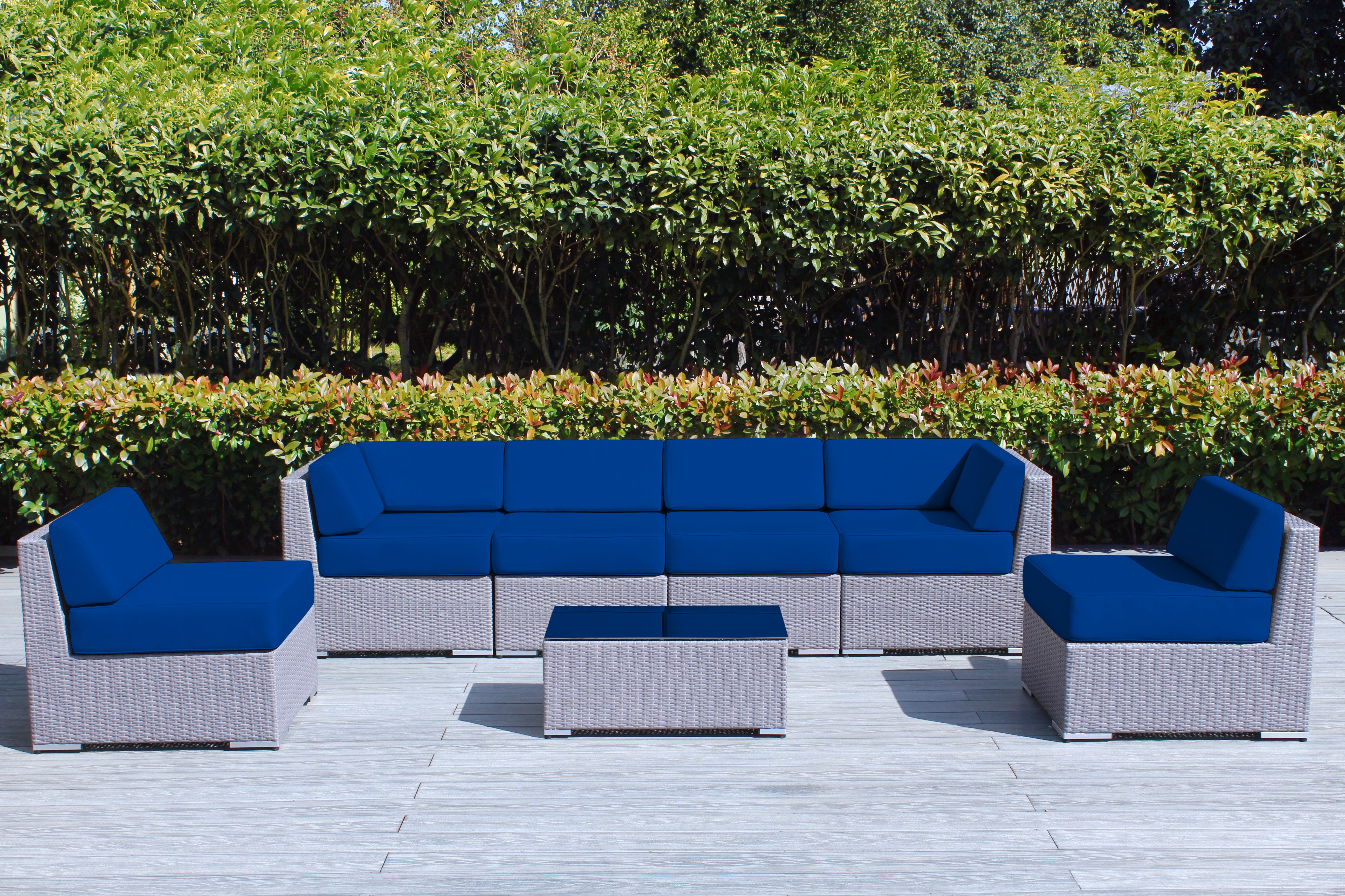 SALE ENDS SOON! Fully Assembled Rainshield Patio Furniture - Ohana 7 Piece Sectional with 6-inch Water Protected Cushions - Price starts at $1,199