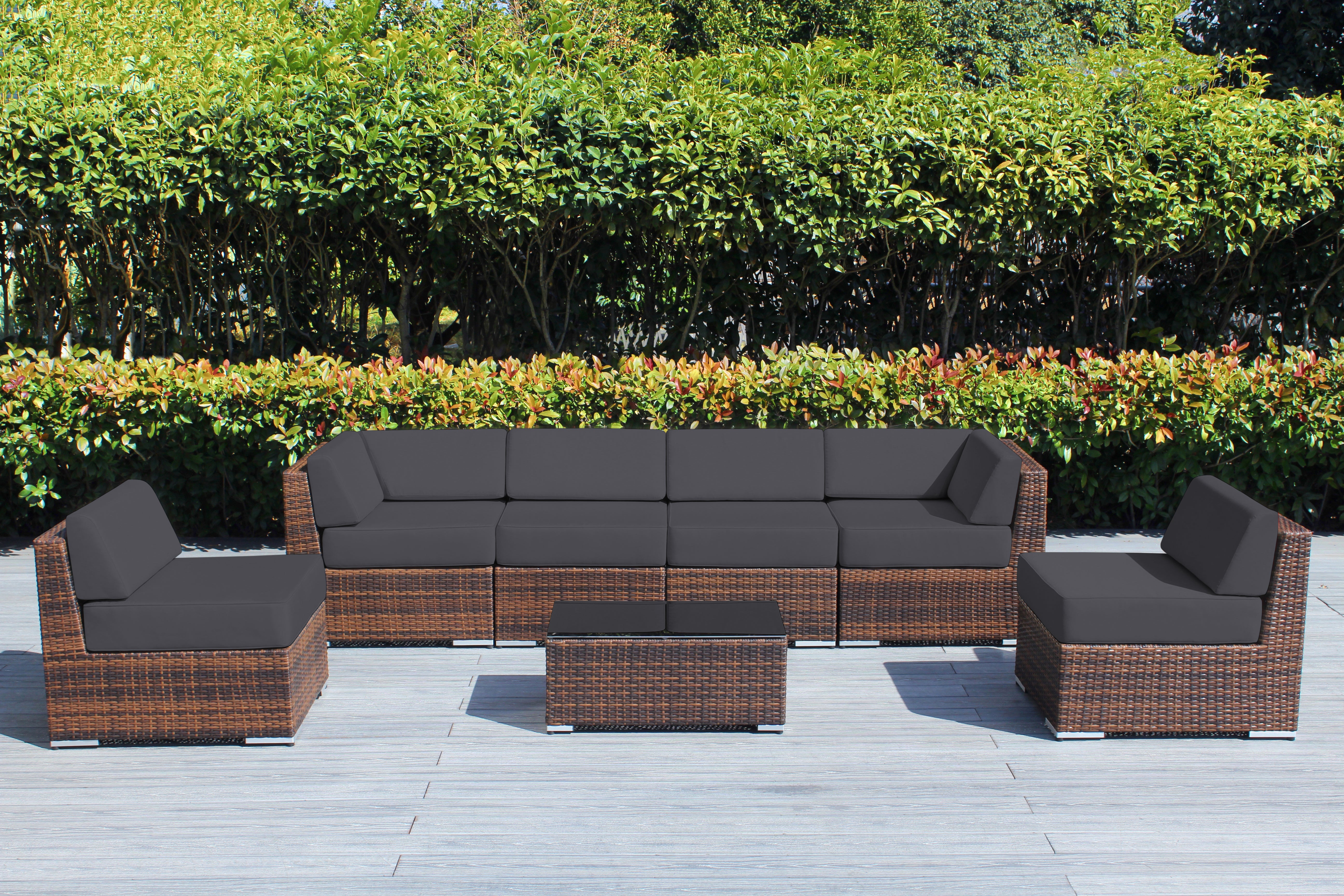 SALE ENDS SOON! Fully Assembled Rainshield Patio Furniture - Ohana 7 Piece Sectional with 6-inch Water Protected Cushions - Price starts at $1,199