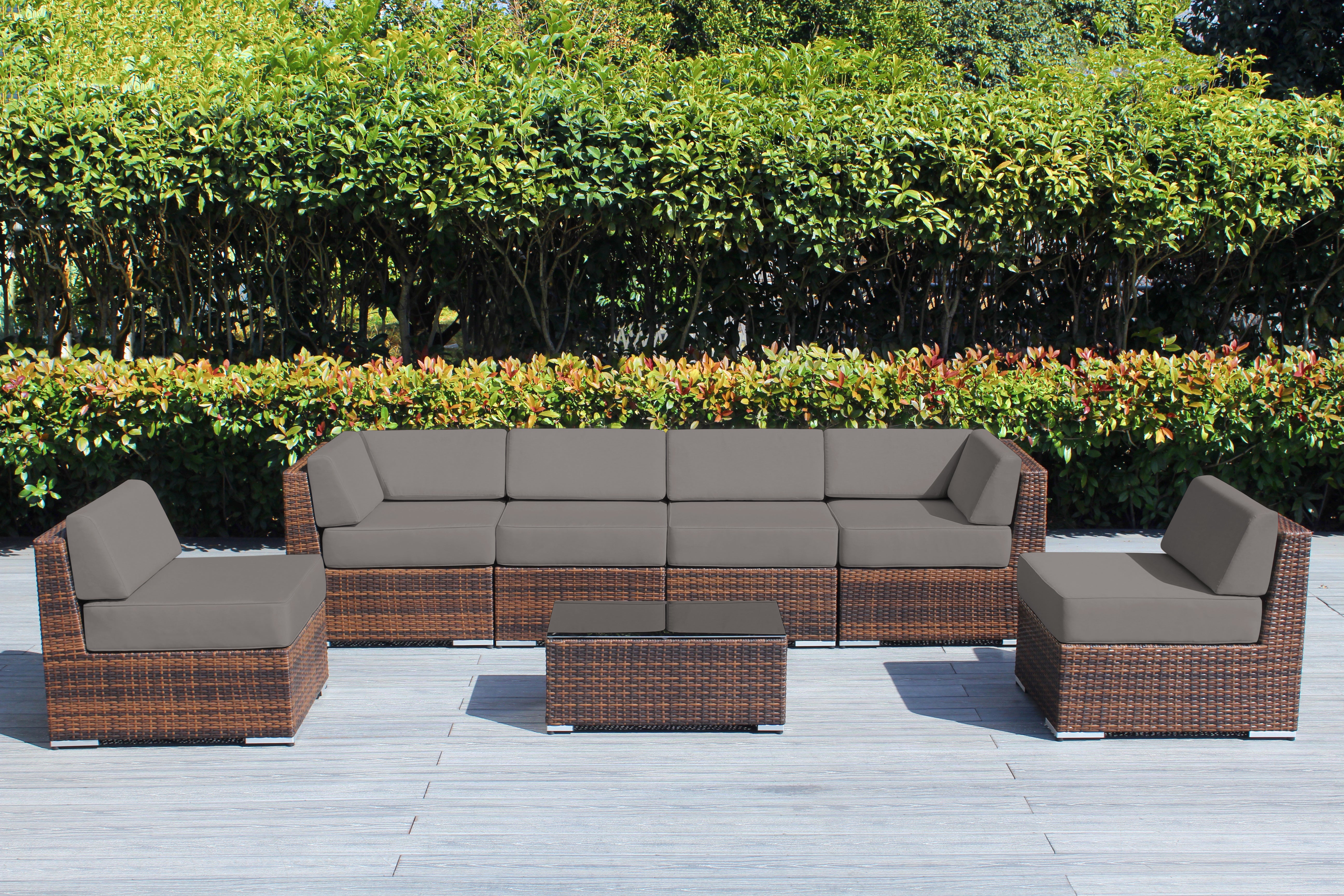 SALE ENDS SOON! Fully Assembled Rainshield Patio Furniture - Ohana 7 Piece Sectional with 6-inch Water Protected Cushions - Price starts at $1,199