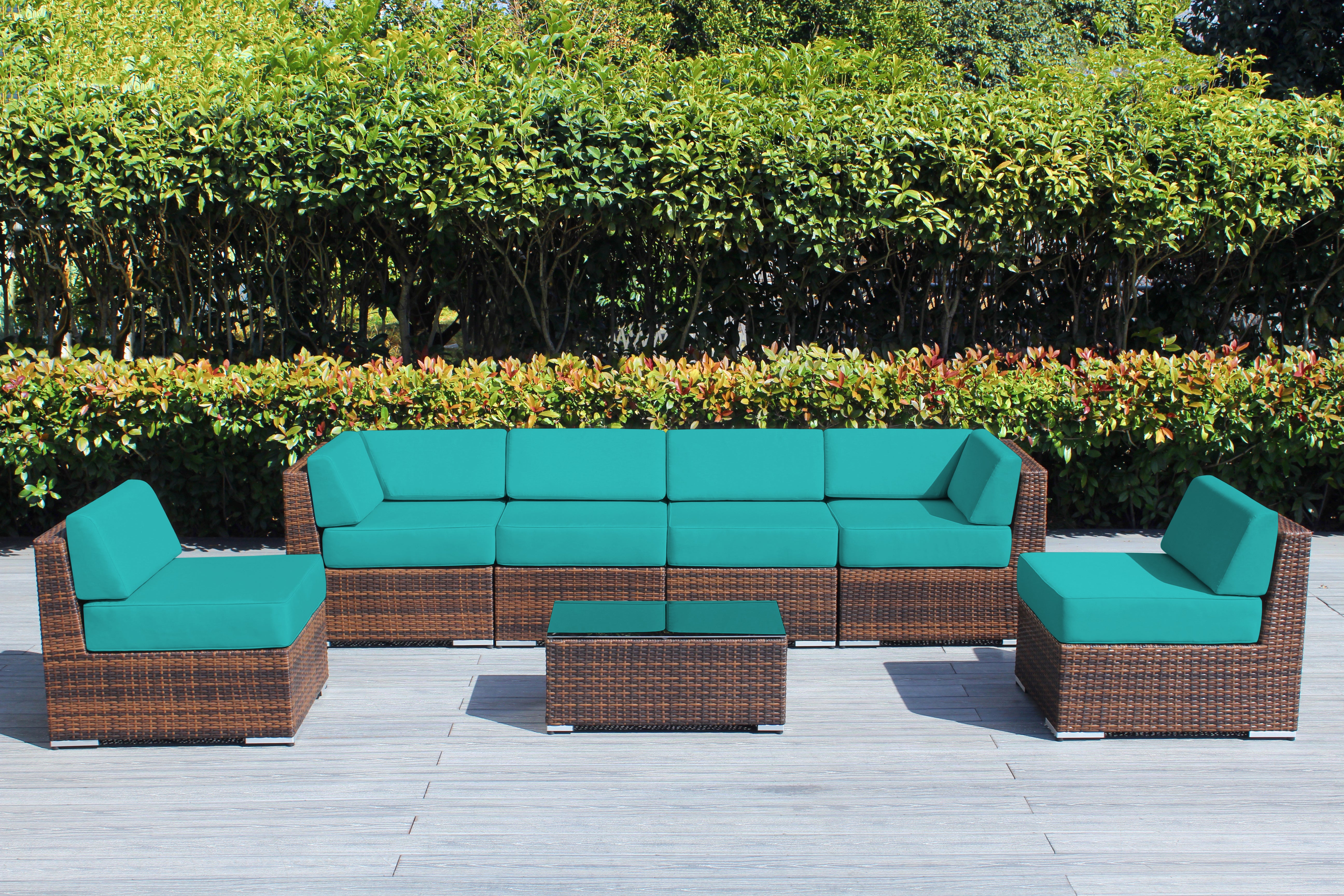 SALE ENDS SOON! Fully Assembled Rainshield Patio Furniture - Ohana 7 Piece Sectional with 6-inch Water Protected Cushions - Price starts at $1,199