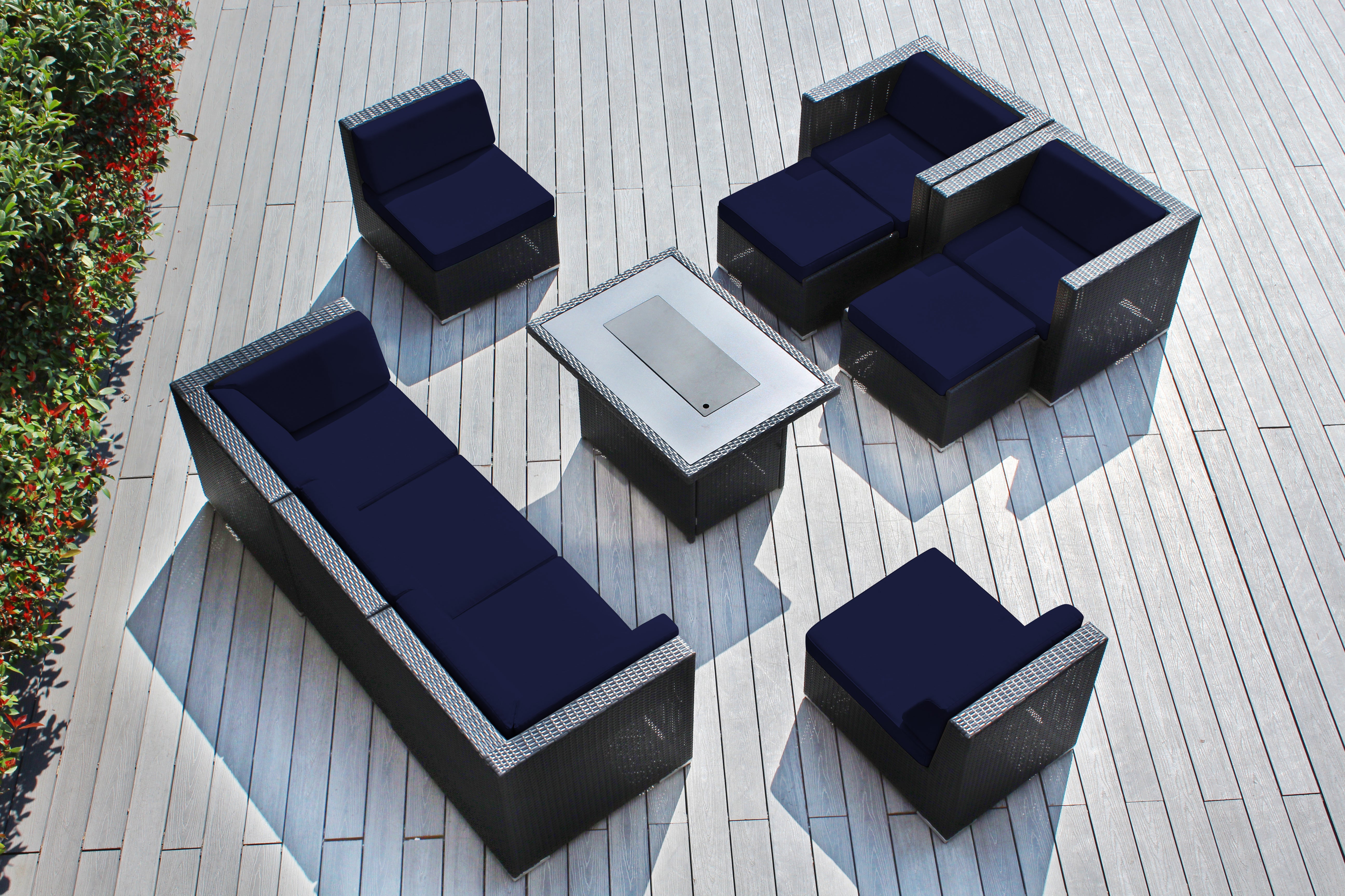 Fully Assembled Rainshield Patio Furniture - Ohana 10 Piece Sectional with Club Chairs and 6-inch Cushions - Price starts at $1,949