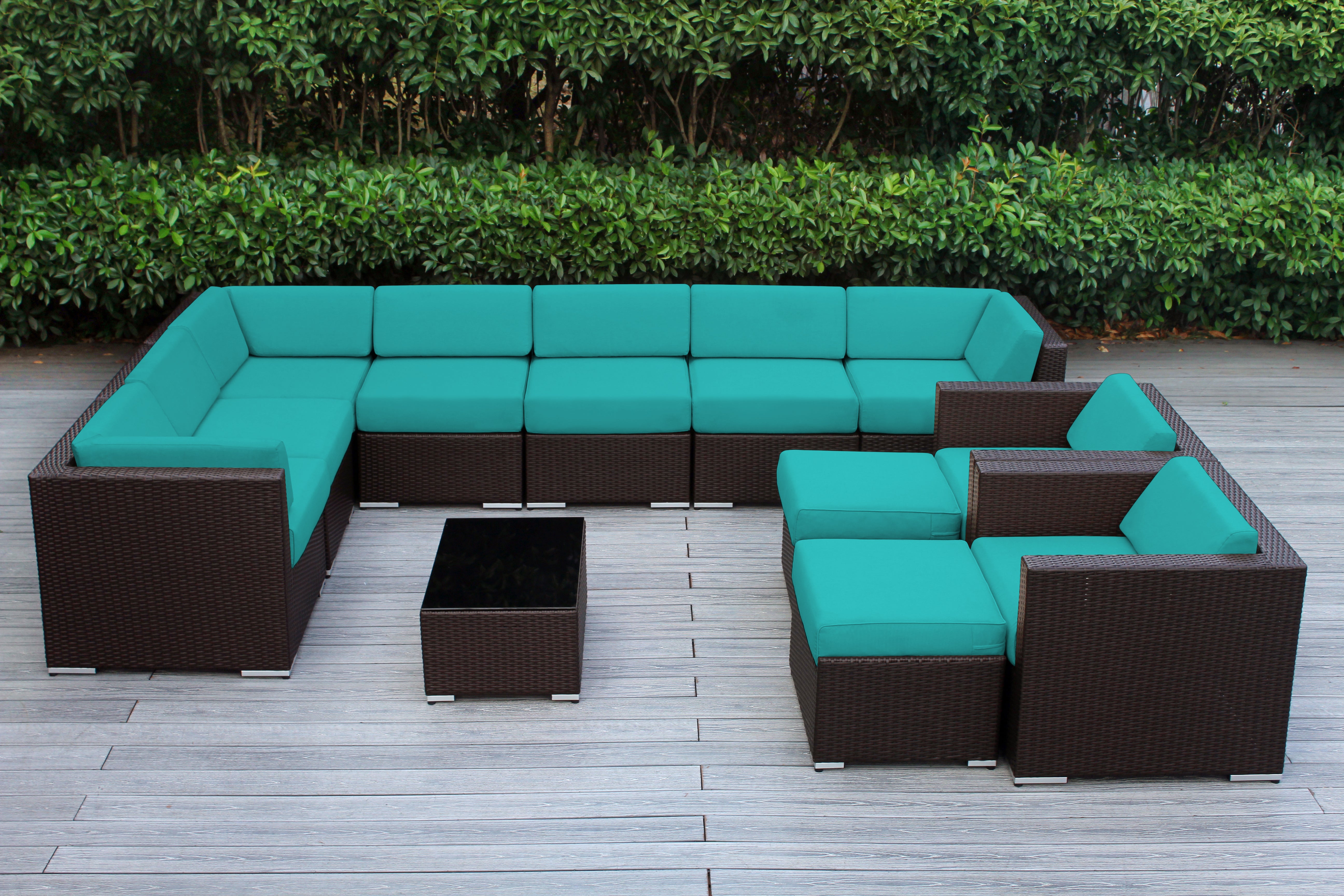 Rainshield Patio Furniture - Ohana 12 Piece Outdoor Seating Set with 6-inch Cushions in Sunbrella