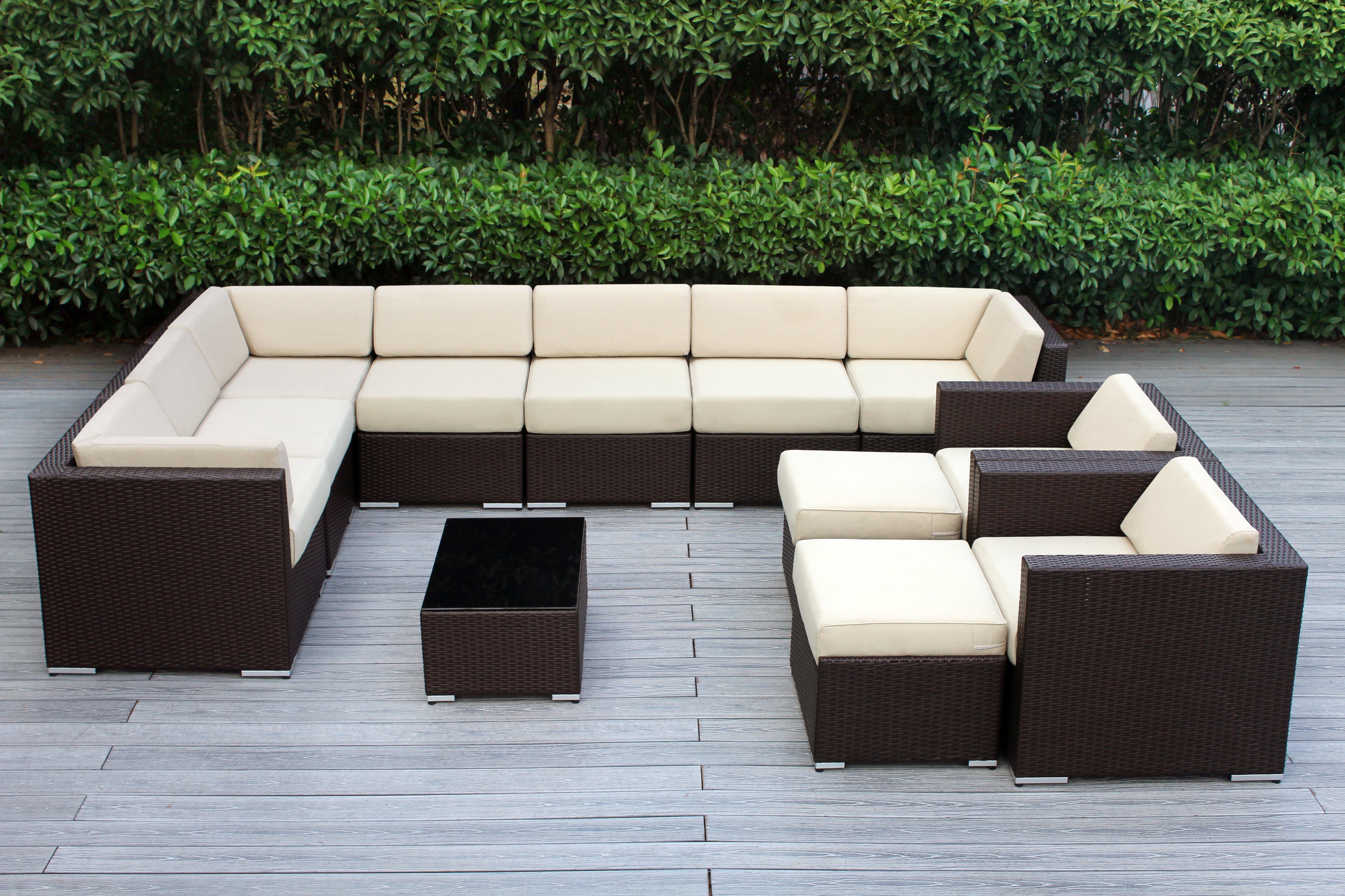 Rainshield Patio Furniture - Ohana 12 Piece Outdoor Seating Set with 6-inch Cushions in Sunbrella