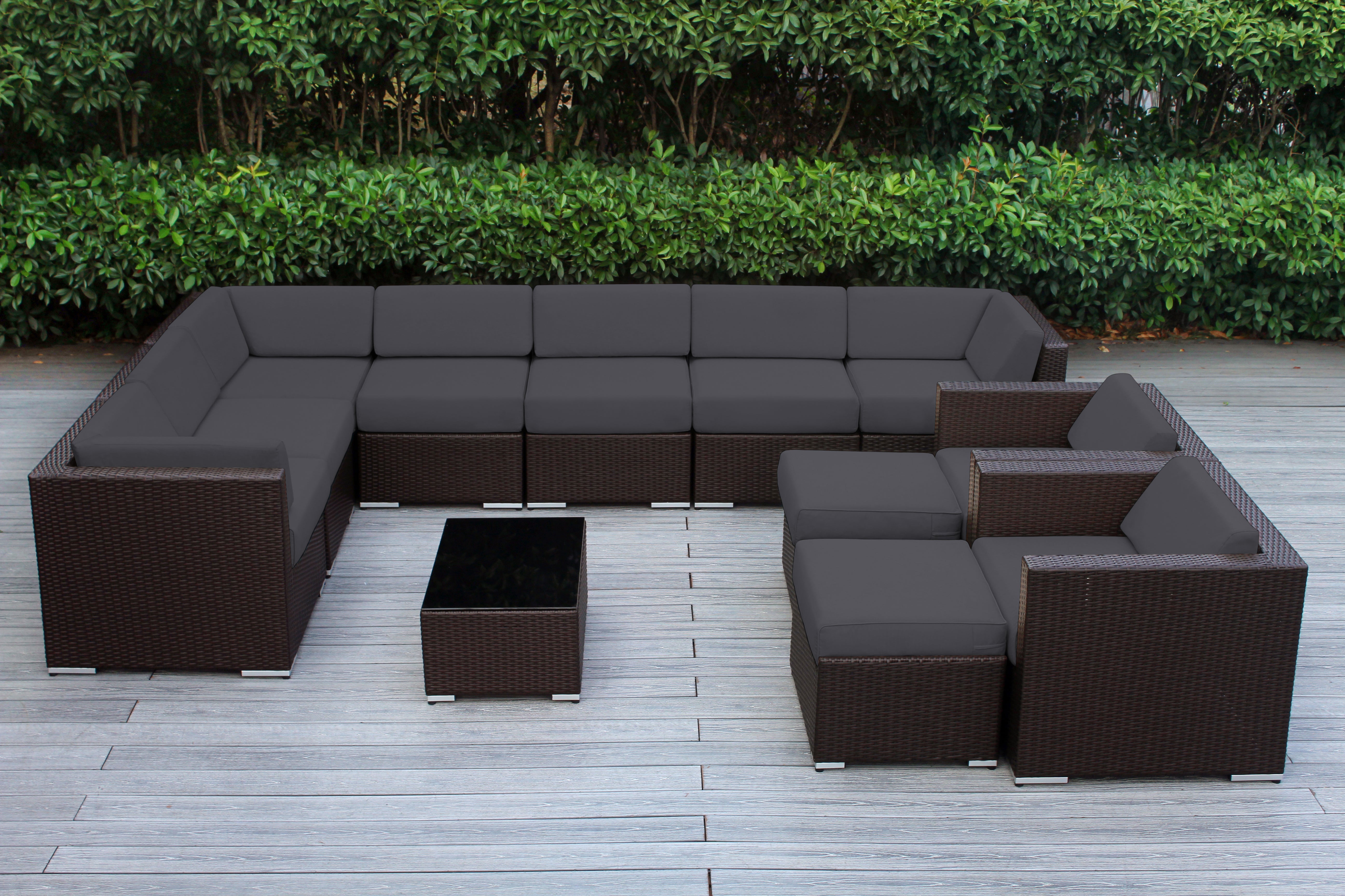 Rainshield Patio Furniture - Ohana 12 Piece Outdoor Seating Set with 6-inch Cushions in Sunbrella
