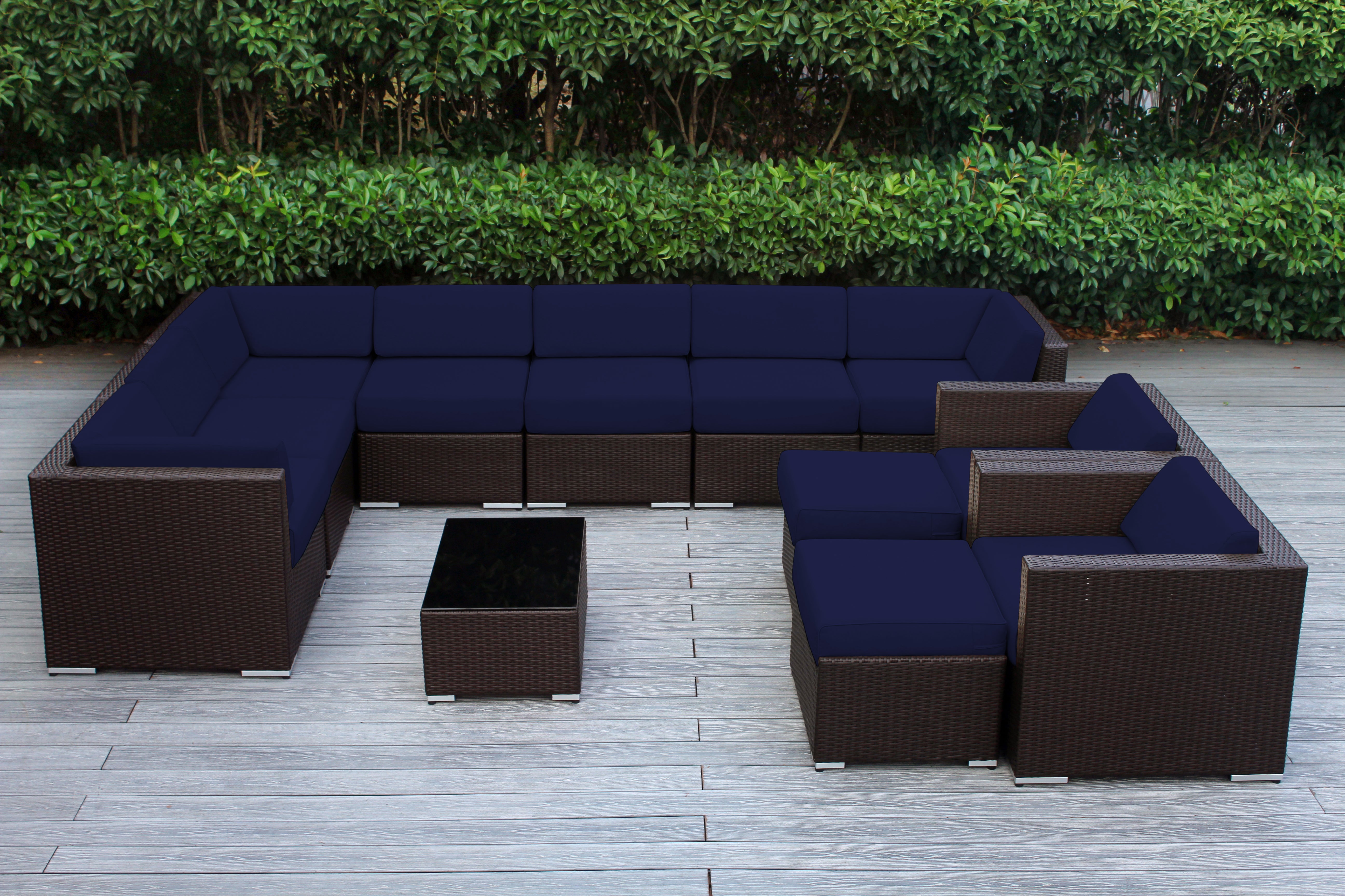 Rainshield Patio Furniture - Ohana 12 Piece Outdoor Seating Set with 6-inch Cushions in Sunbrella