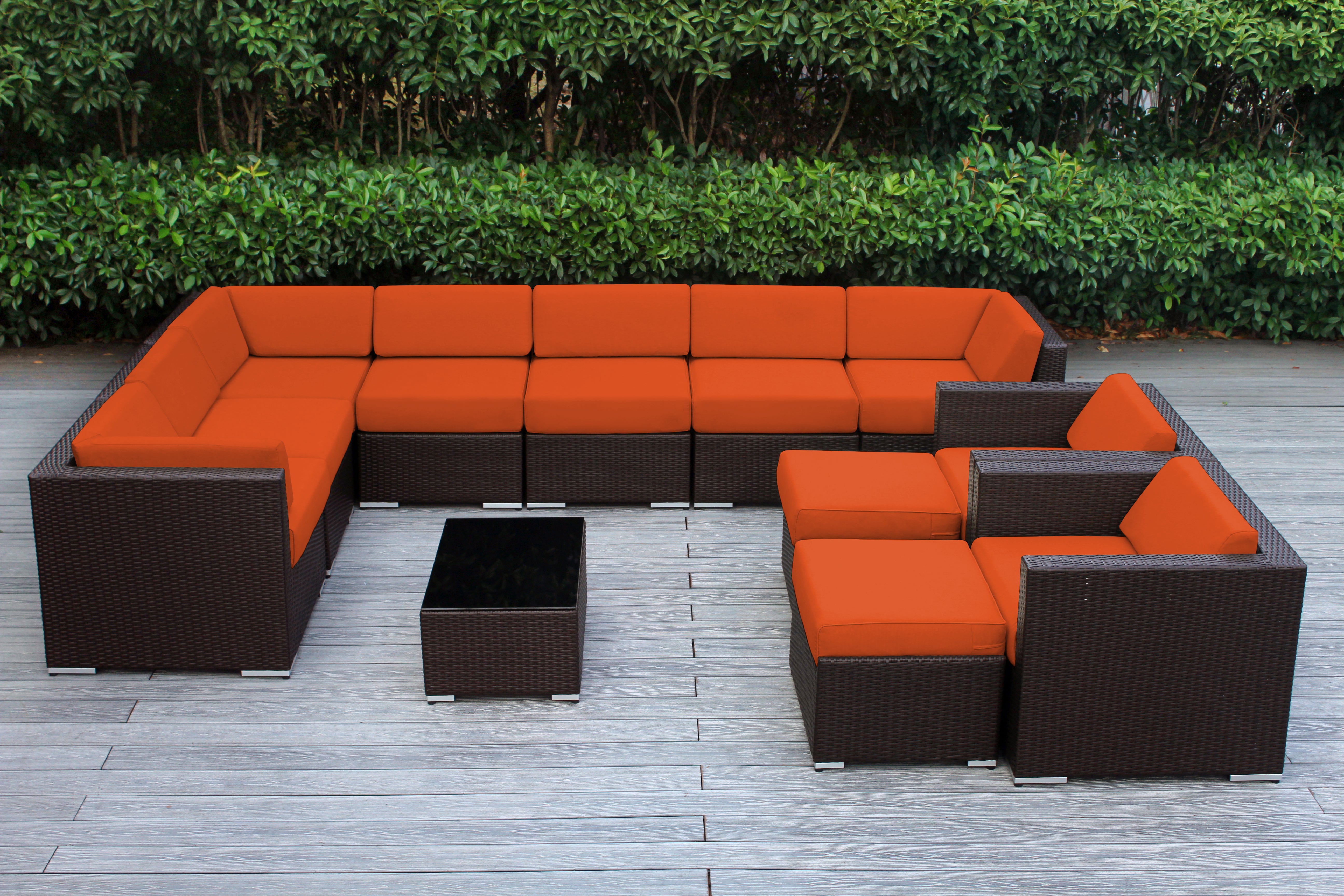 Rainshield Patio Furniture - Ohana 12 Piece Outdoor Seating Set with 6-inch Cushions in Sunbrella