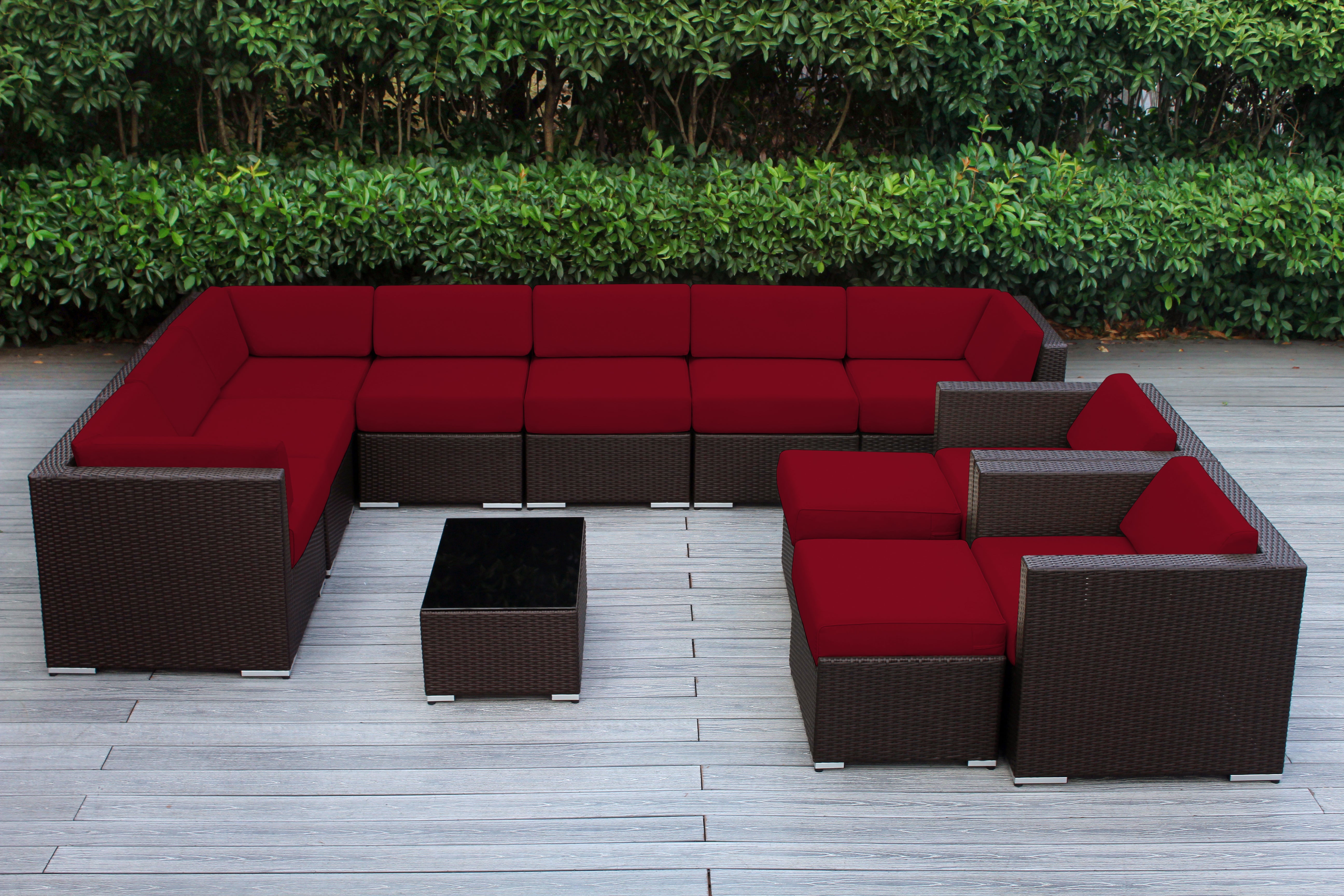 Rainshield Patio Furniture - Ohana 12 Piece Outdoor Seating Set with 6-inch Cushions in Sunbrella