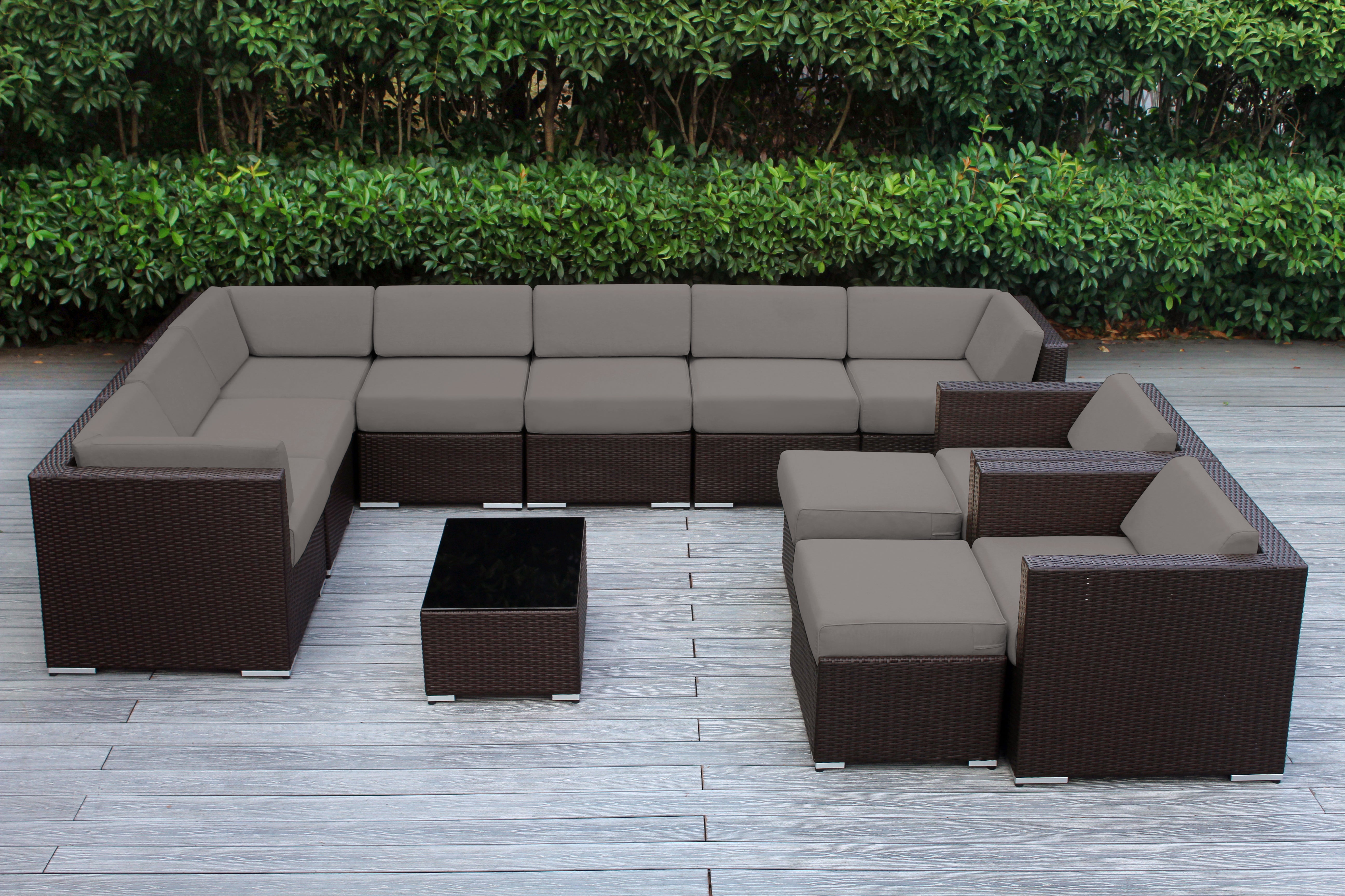 Rainshield Patio Furniture - Ohana 12 Piece Outdoor Seating Set with 6-inch Cushions in Sunbrella