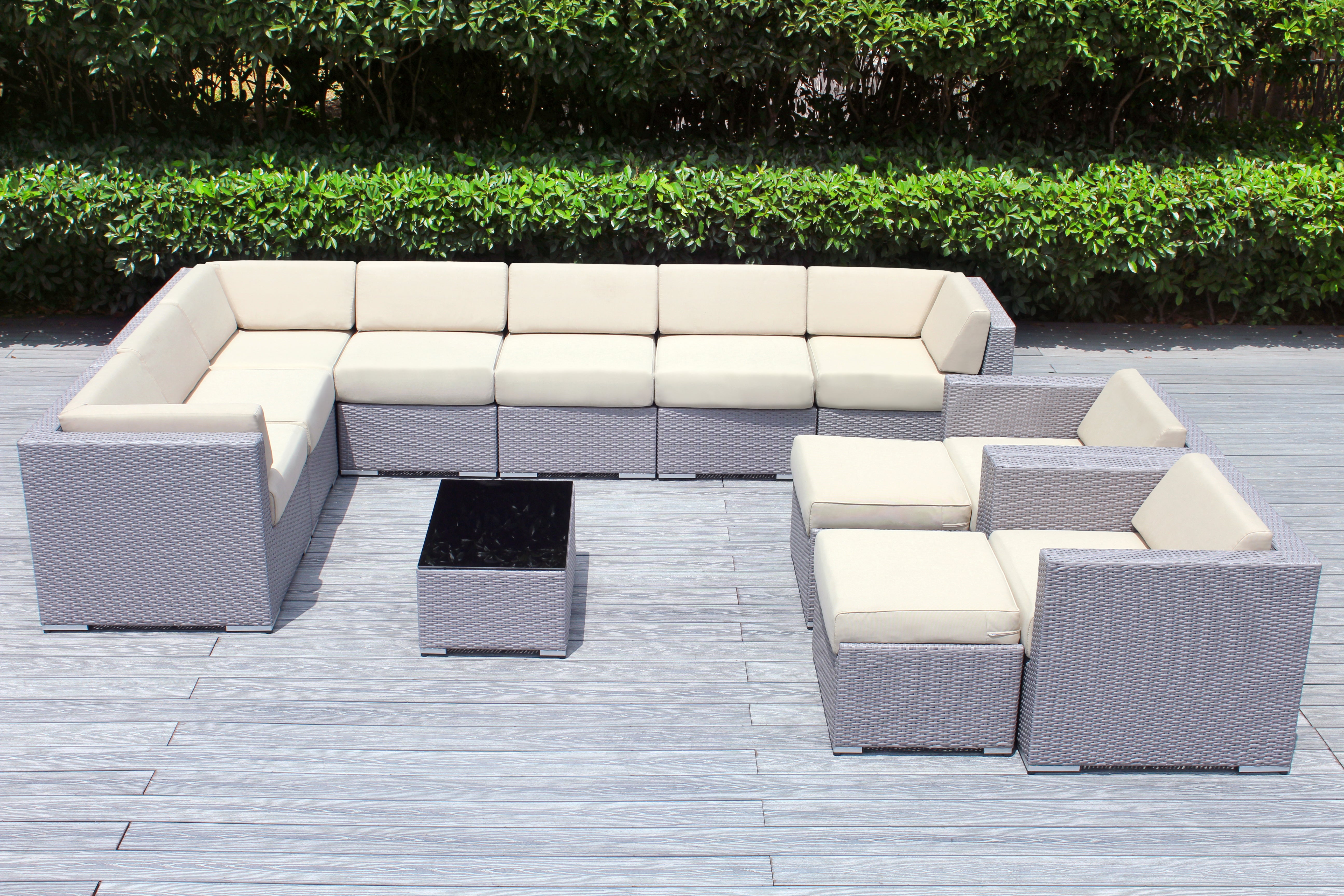 Rainshield Patio Furniture - Ohana 12 Piece Outdoor Seating Set with 6-inch Cushions in Sunbrella