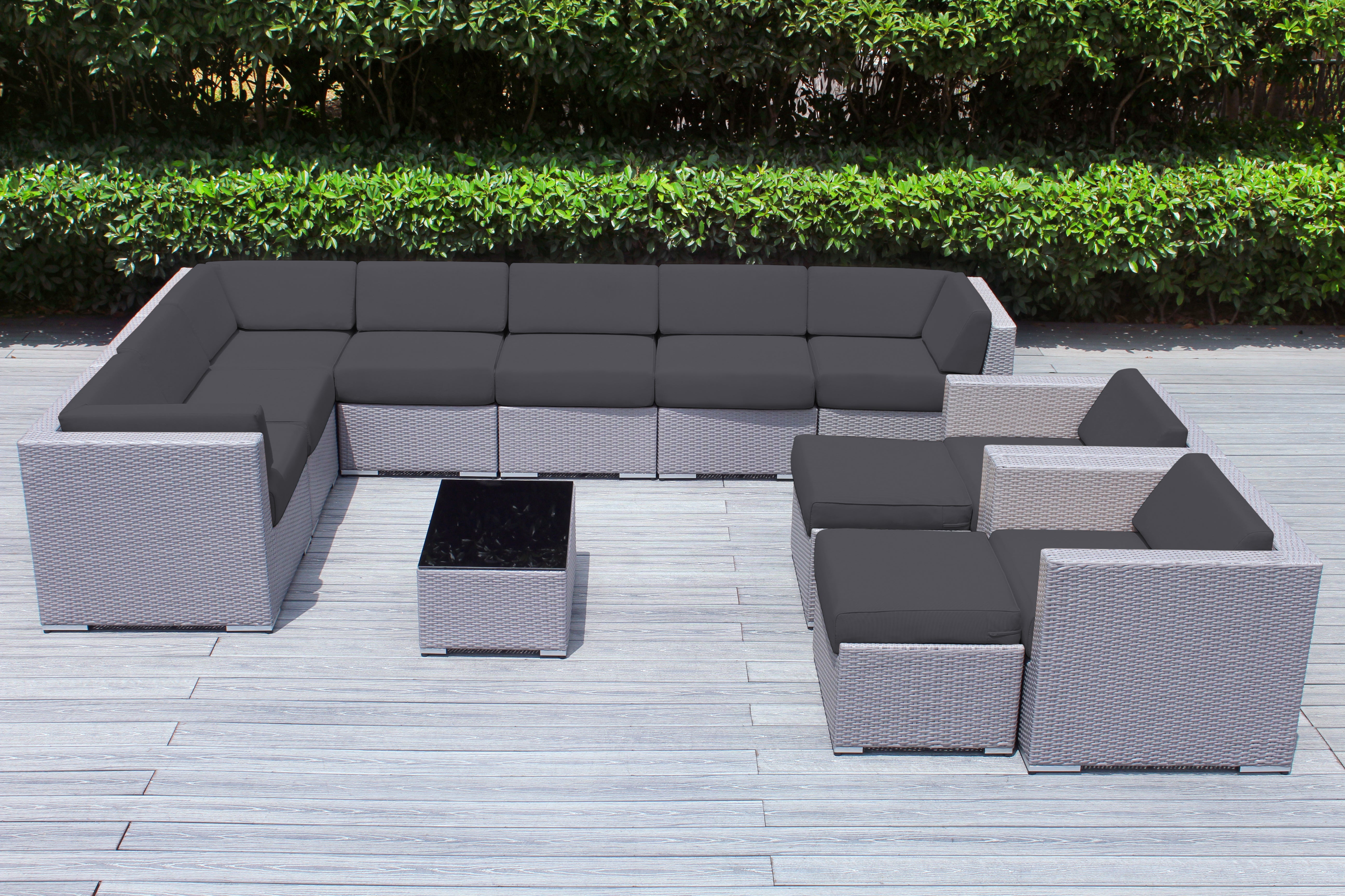 Rainshield Patio Furniture - Ohana 12 Piece Outdoor Seating Set with 6-inch Cushions in Sunbrella