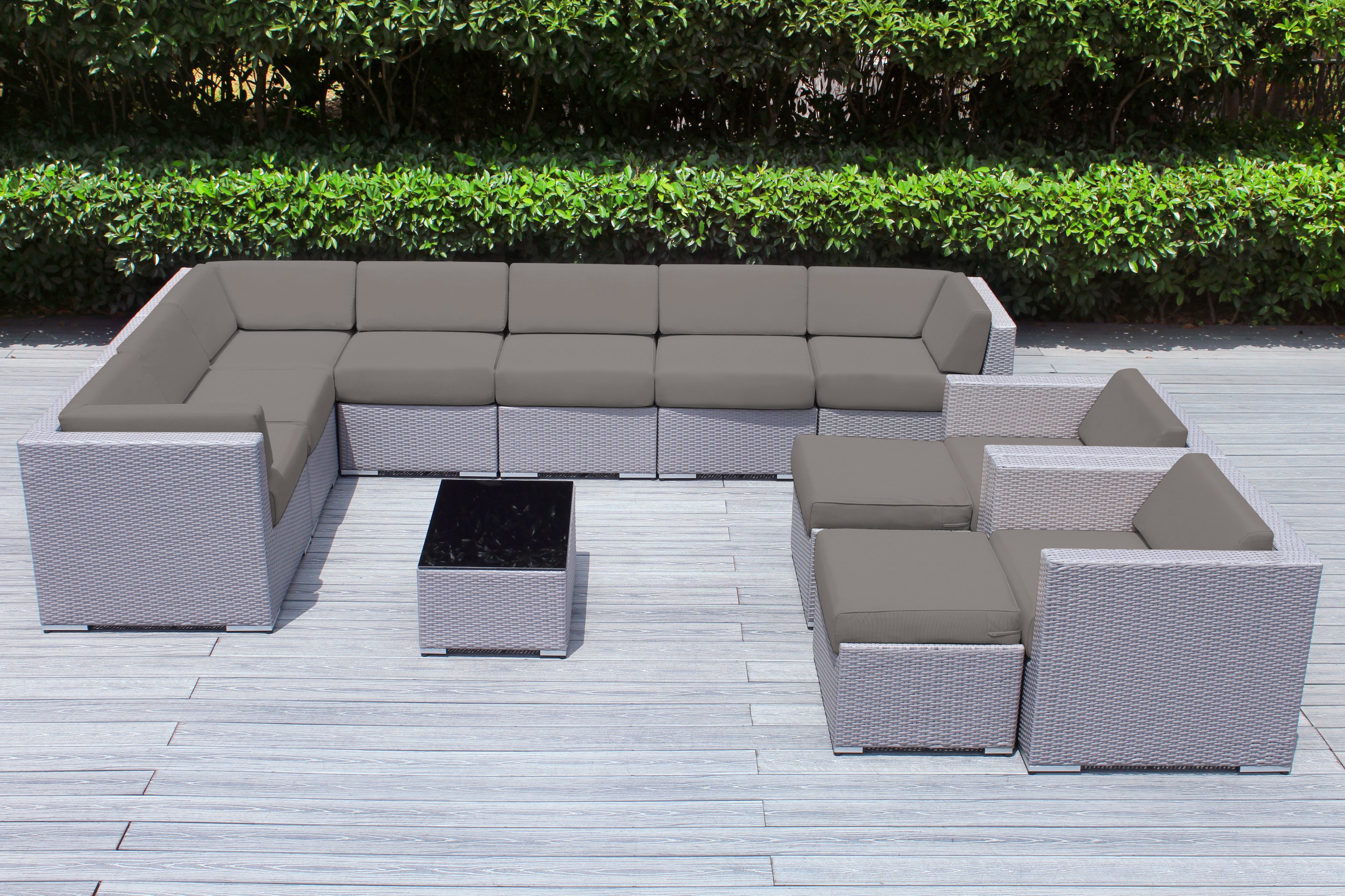 Rainshield Patio Furniture - Ohana 12 Piece Outdoor Seating Set with 6-inch Cushions in Sunbrella
