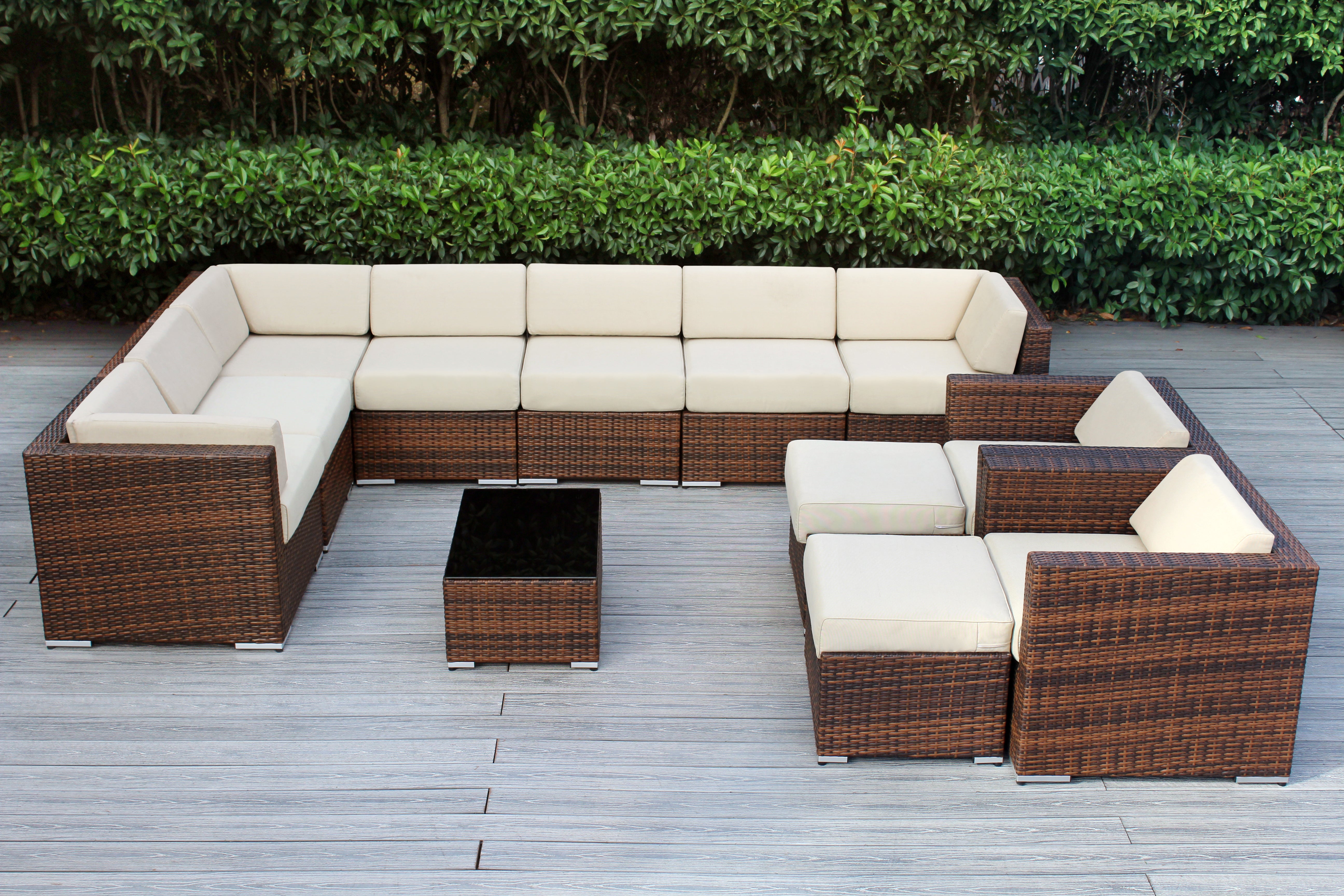 Rainshield Patio Furniture - Ohana 12 Piece Outdoor Seating Set with 6-inch Cushions in Sunbrella