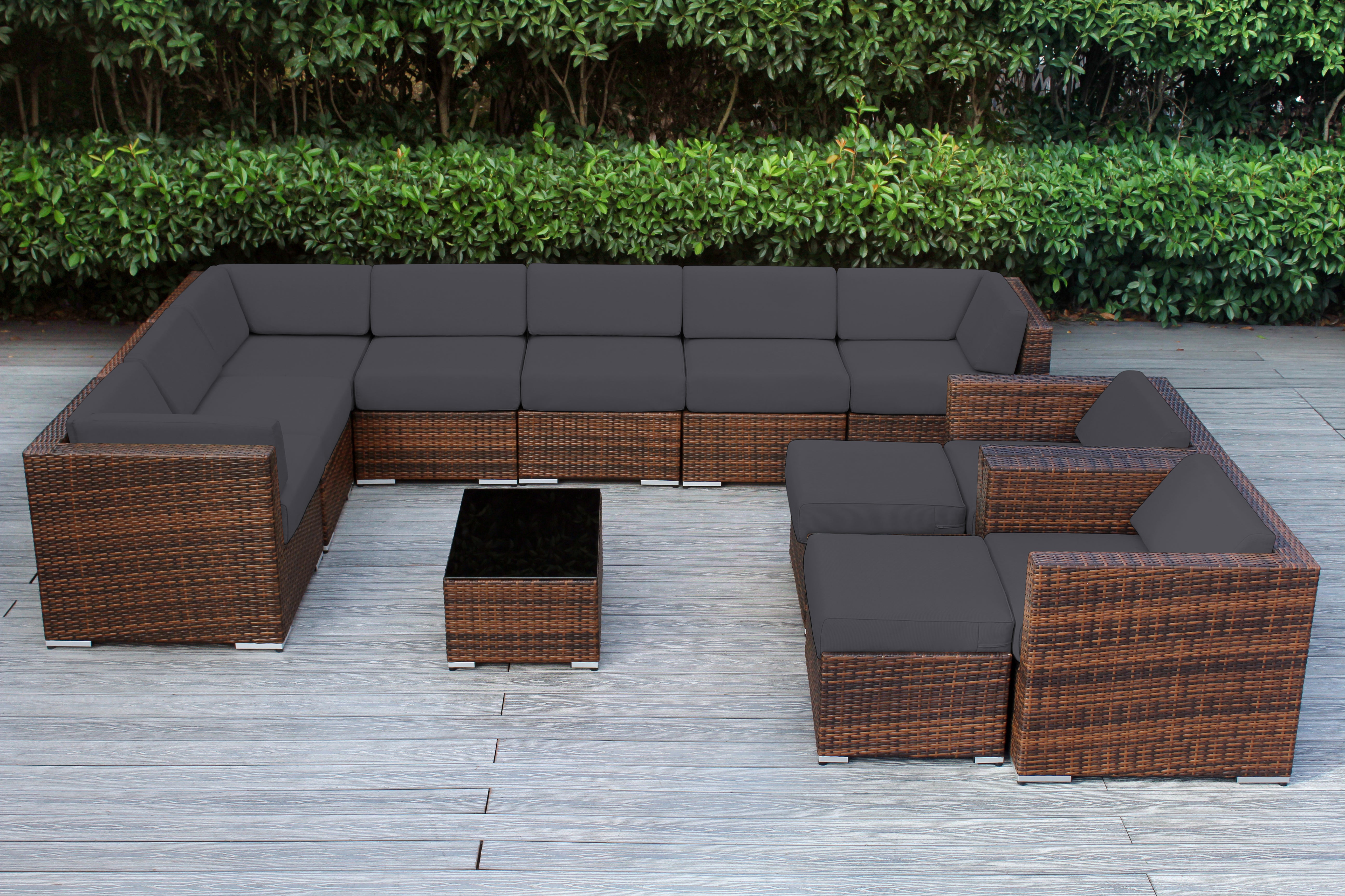 Rainshield Patio Furniture - Ohana 12 Piece Outdoor Seating Set with 6-inch Cushions in Sunbrella