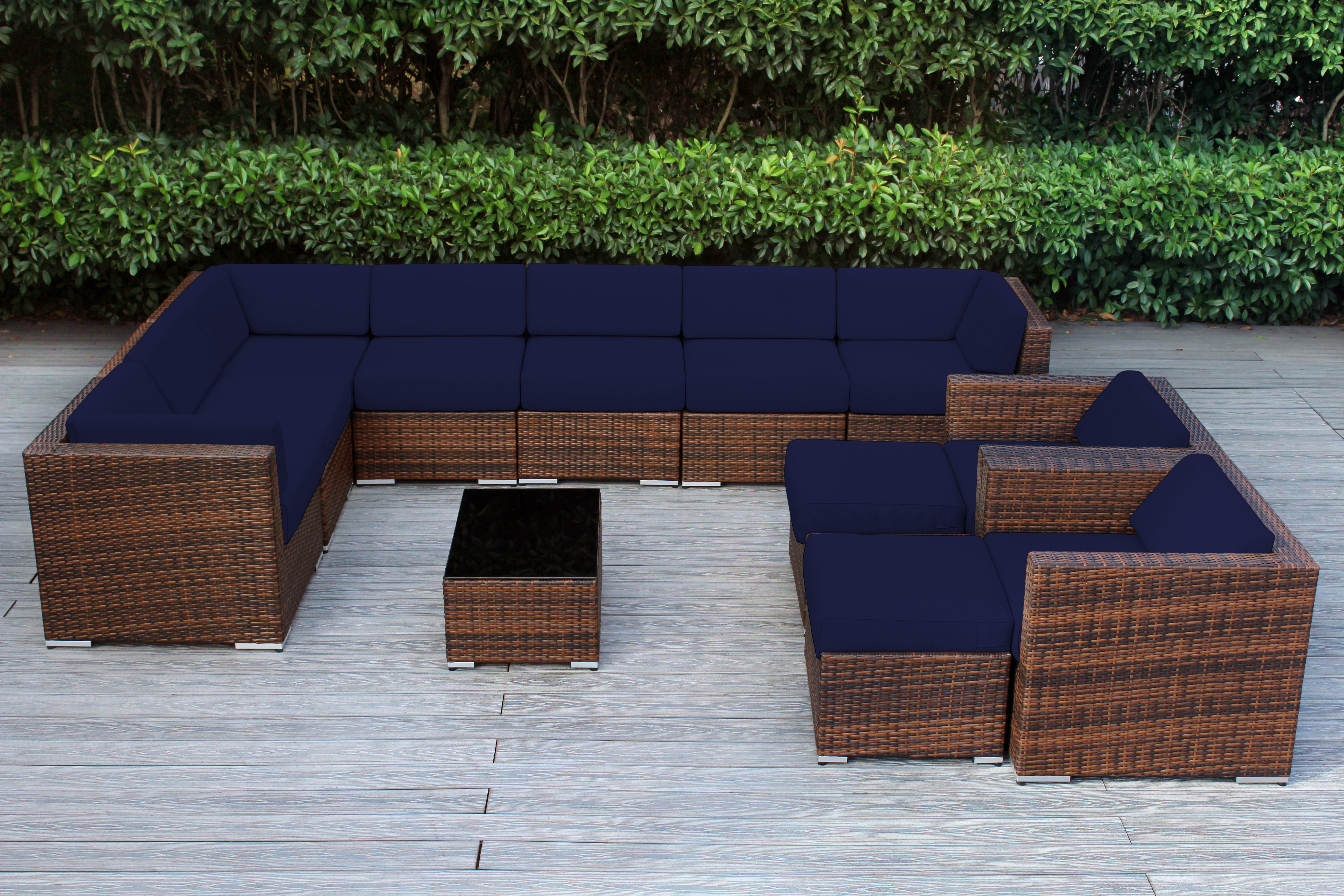 Rainshield Patio Furniture - Ohana 12 Piece Outdoor Seating Set with 6-inch Cushions in Sunbrella