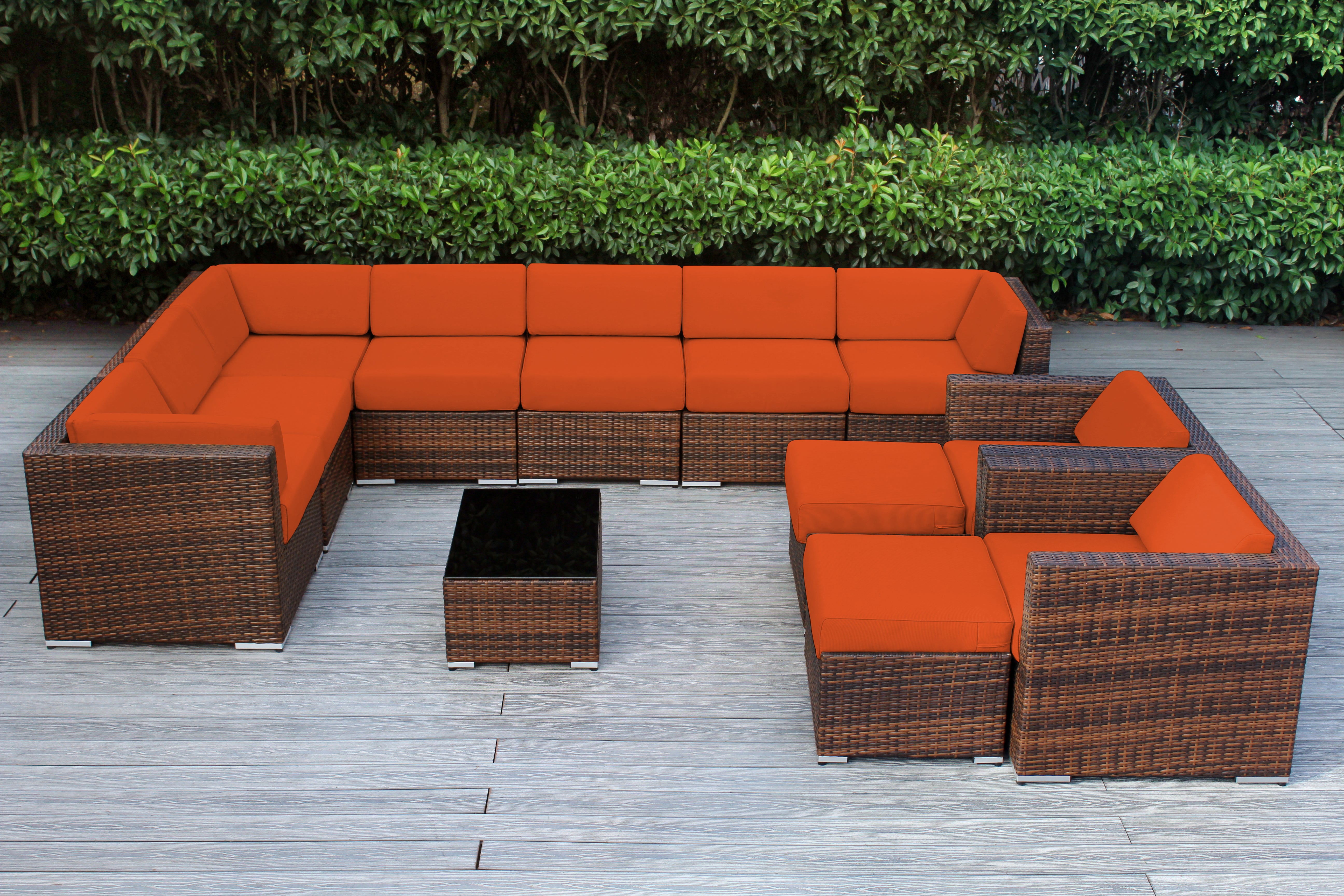 Rainshield Patio Furniture - Ohana 12 Piece Outdoor Seating Set with 6-inch Cushions in Sunbrella