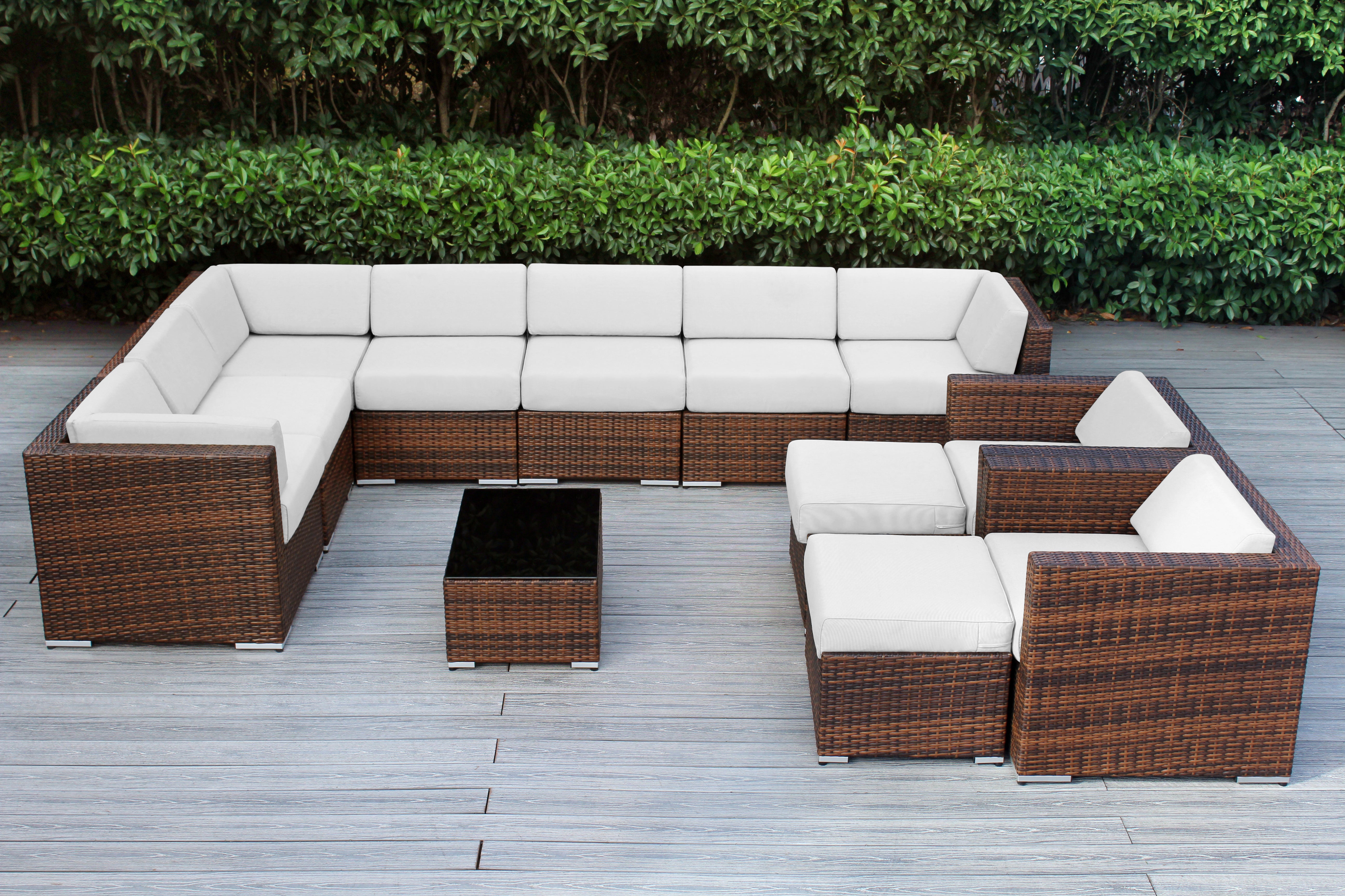Rainshield Patio Furniture - Ohana 12 Piece Outdoor Seating Set with 6-inch Cushions in Sunbrella