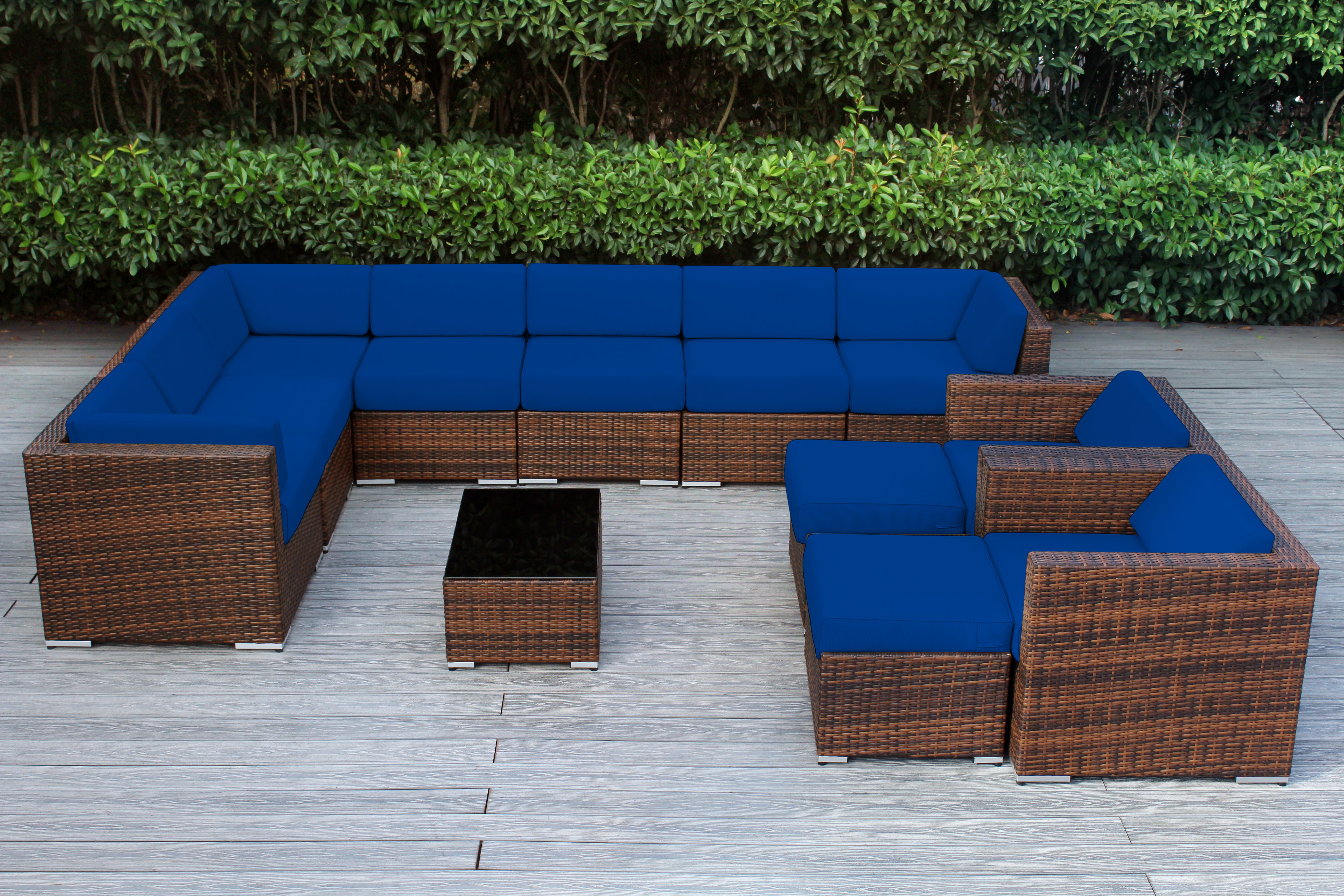 Rainshield Patio Furniture - Ohana 12 Piece Outdoor Seating Set with 6-inch Cushions in Sunbrella