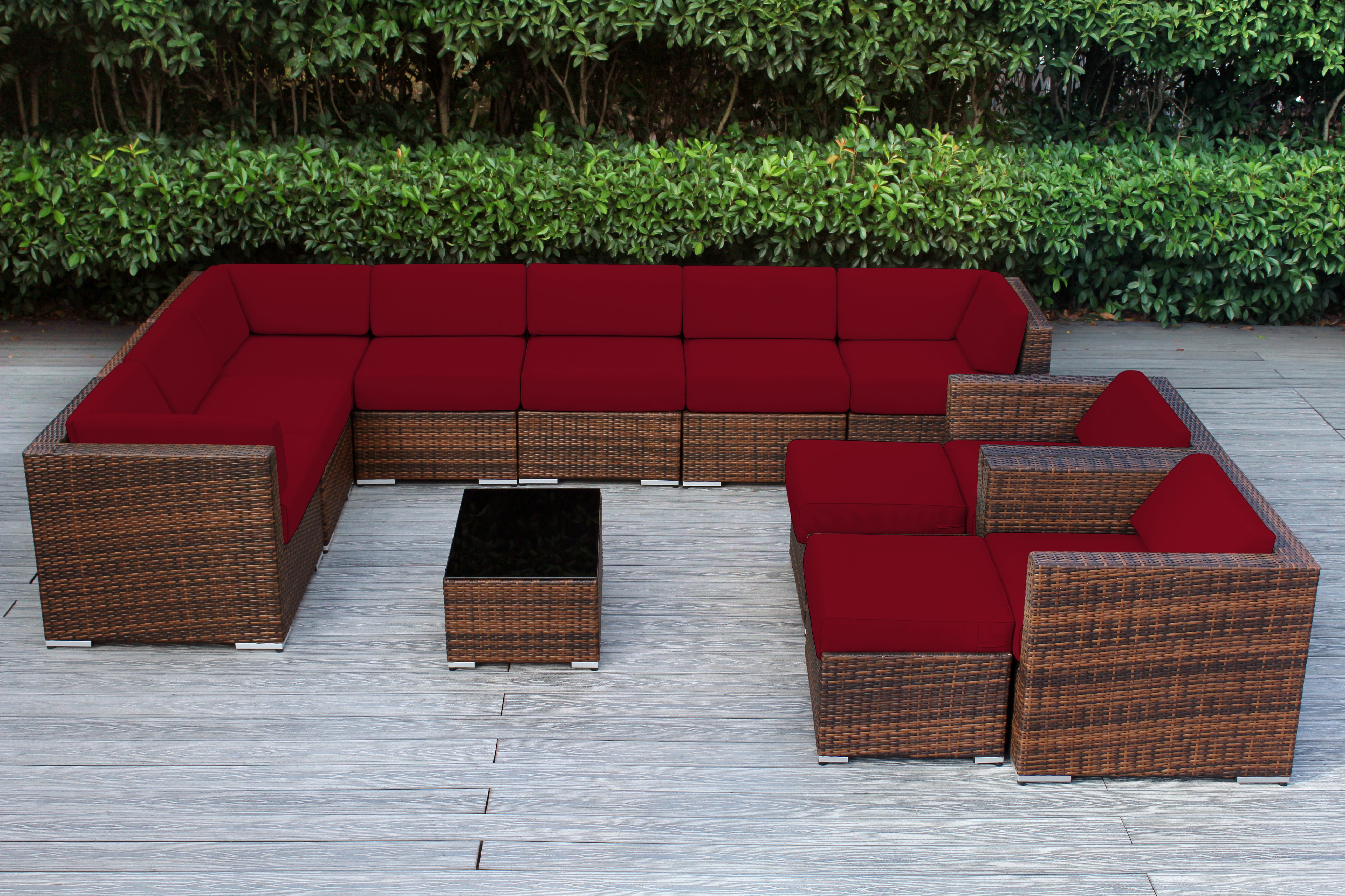Rainshield Patio Furniture - Ohana 12 Piece Outdoor Seating Set with 6-inch Cushions in Sunbrella