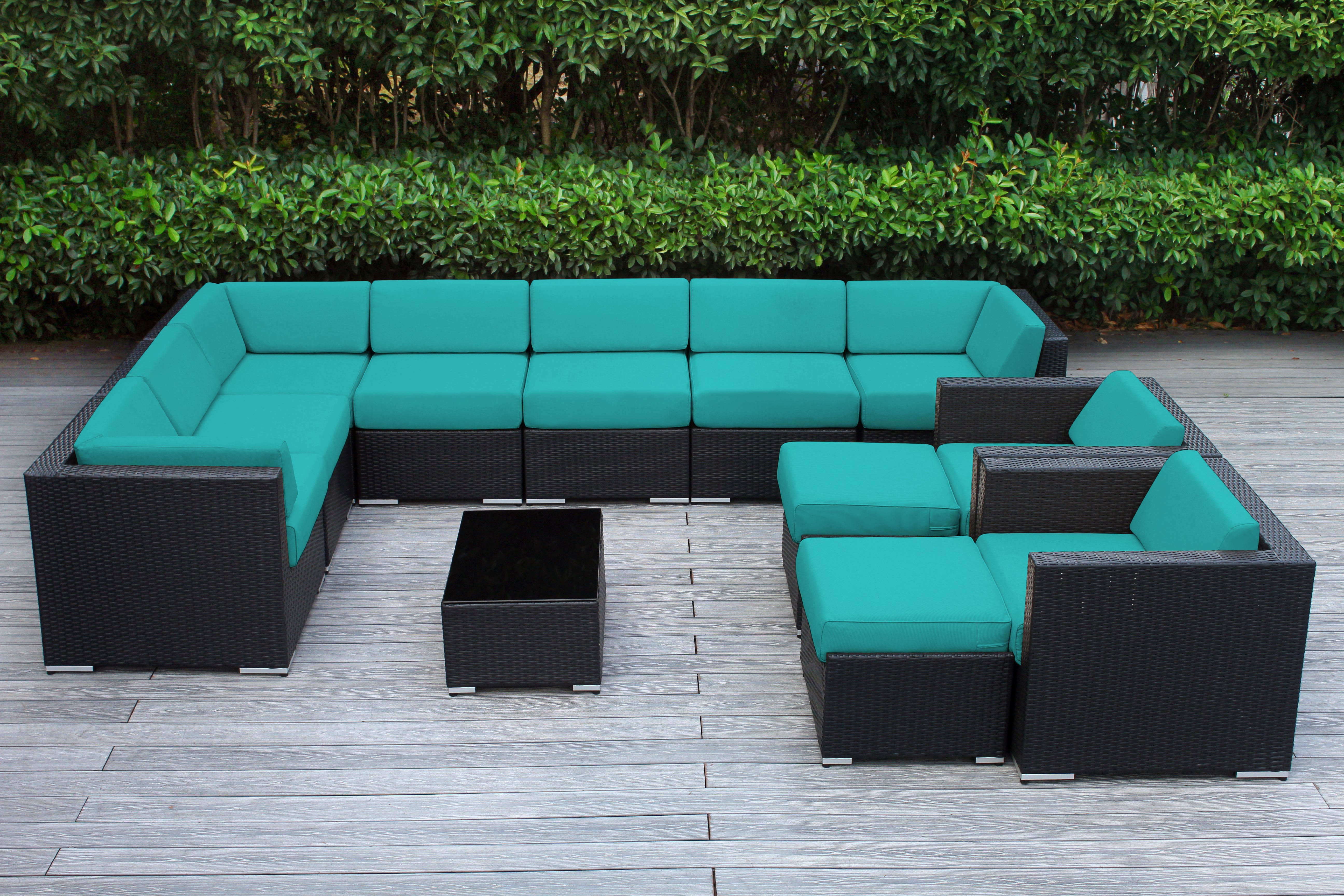 Rainshield Patio Furniture - Ohana 12 Piece Outdoor Seating Set with 6-inch Cushions in Sunbrella