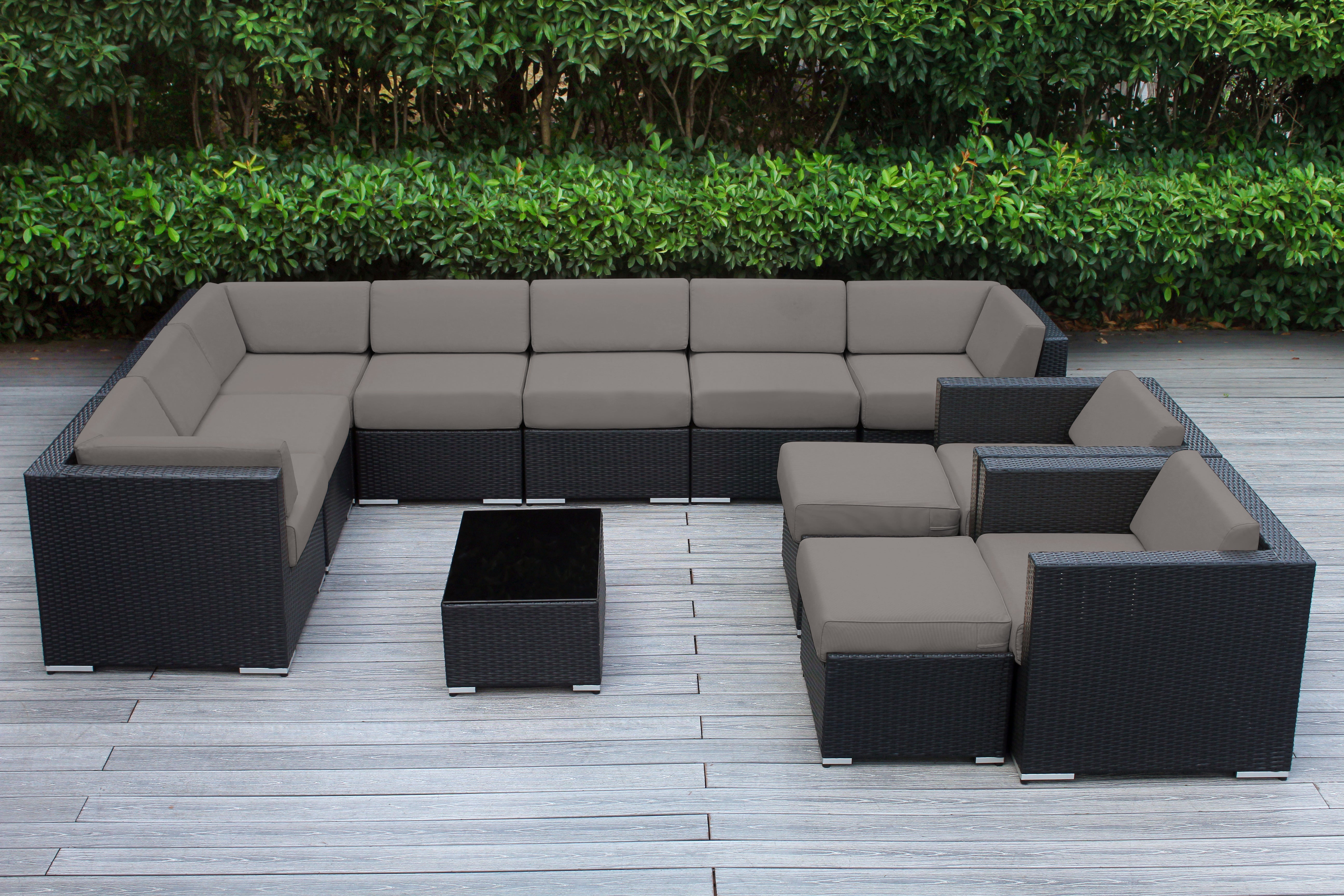 Rainshield Patio Furniture - Ohana 12 Piece Outdoor Seating Set with 6-inch Cushions in Sunbrella