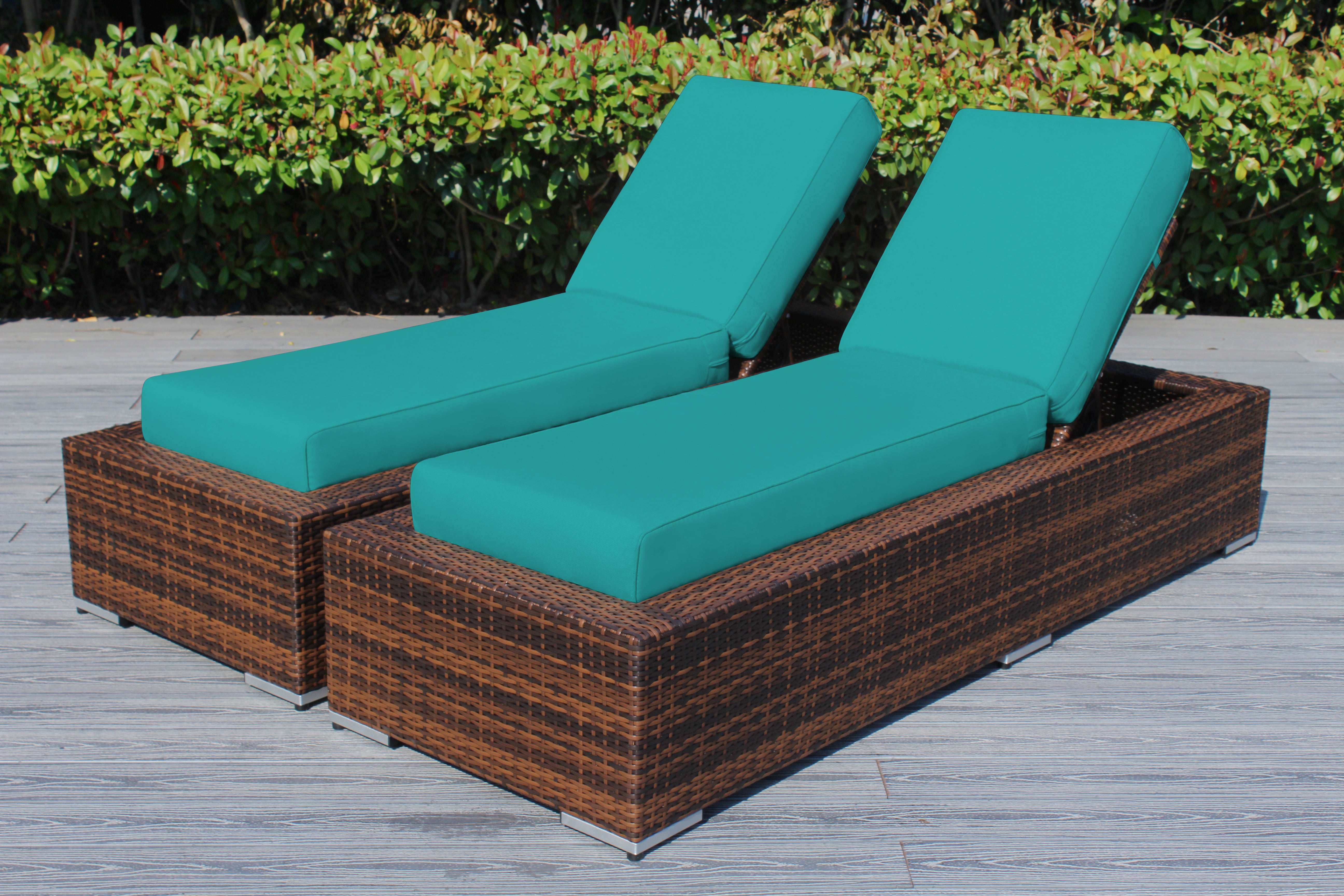 Fully Assembled Rainshield Patio Furniture - Ohana 2 Piece Chaise Lounge Set