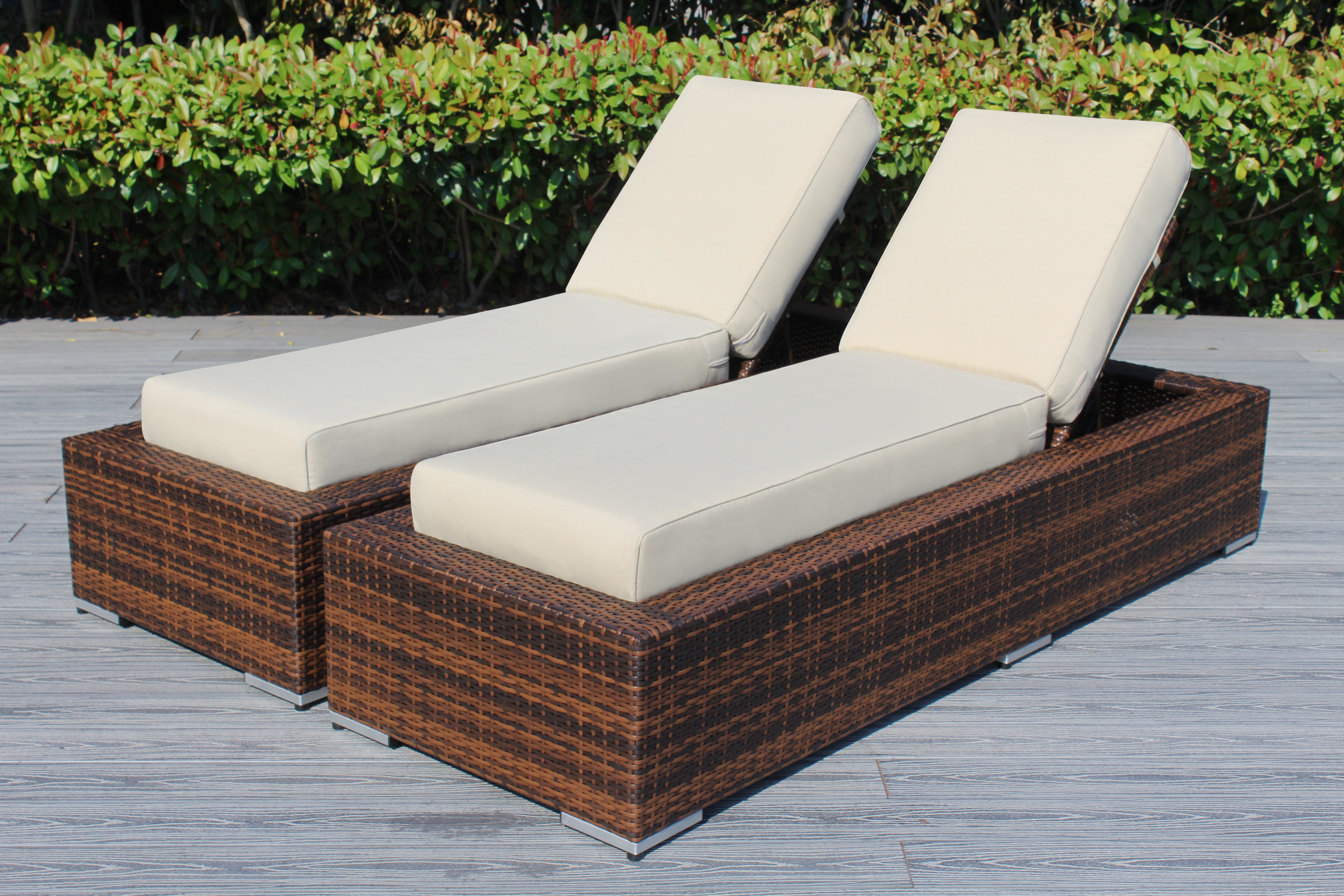 Fully Assembled Rainshield Patio Furniture - Ohana 2 Piece Chaise Lounge Set