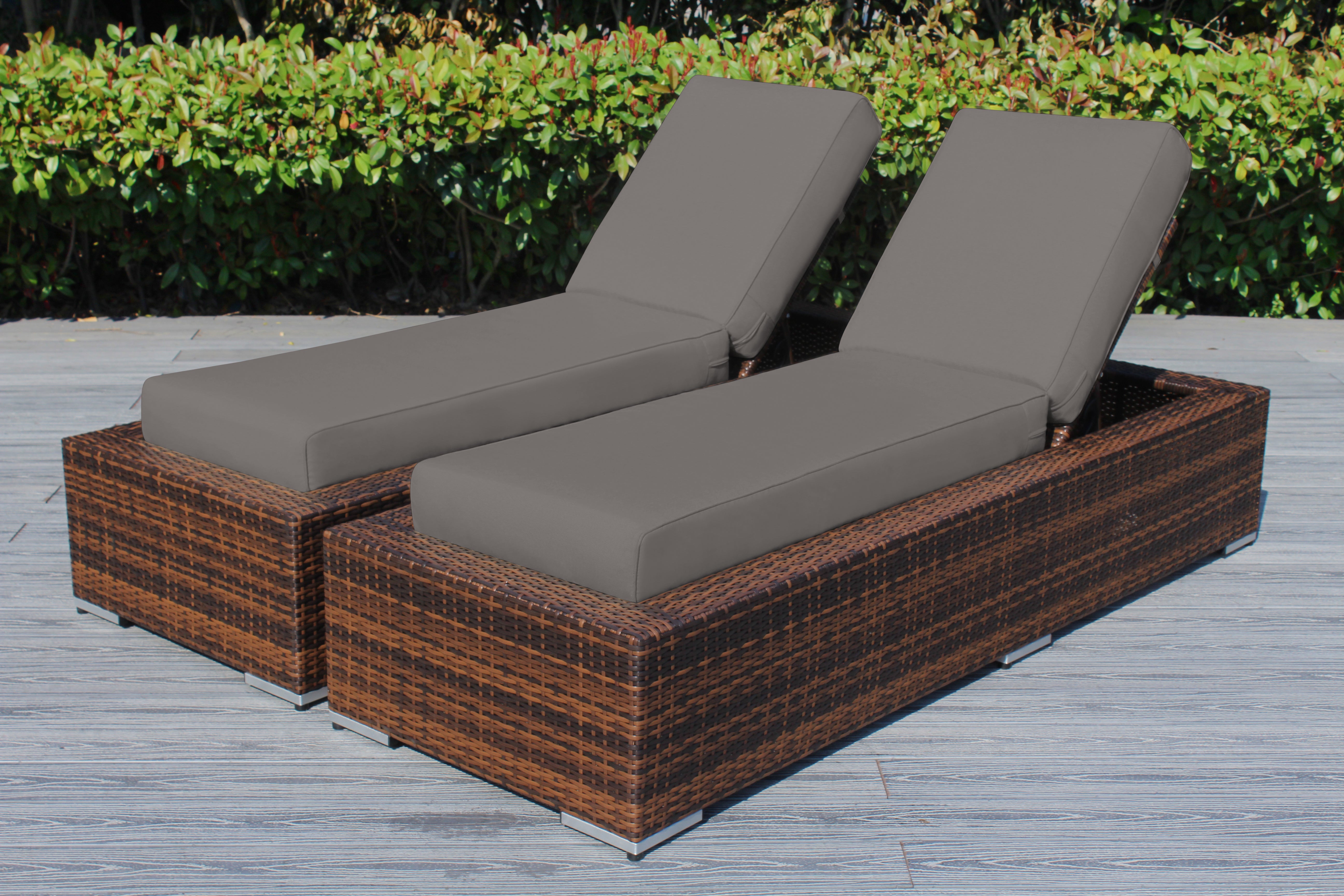 Fully Assembled Rainshield Patio Furniture - Ohana 2 Piece Chaise Lounge Set