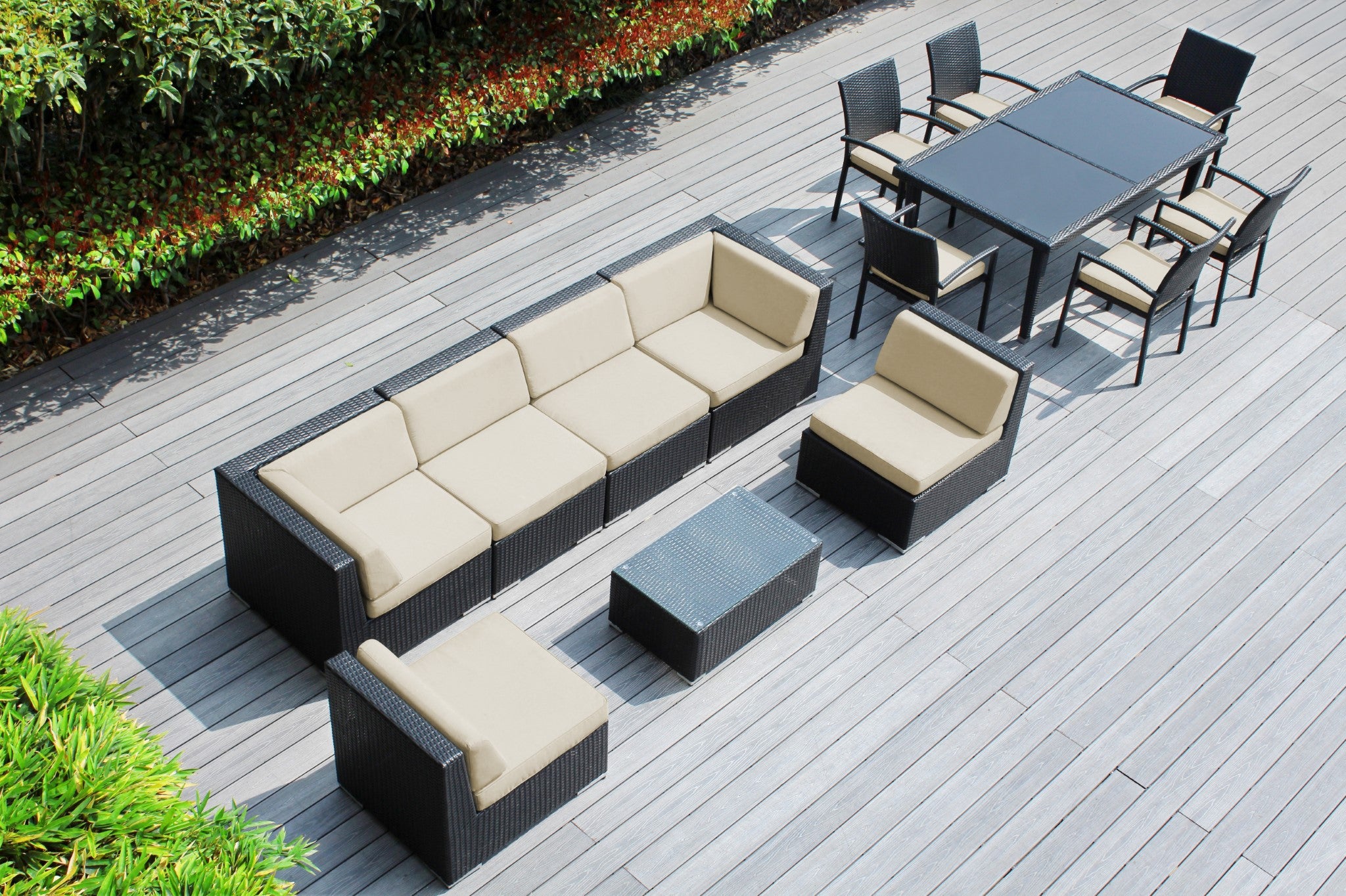 Rainshield Patio Furniture - 14 Piece Combination Set with Seating and Dining
