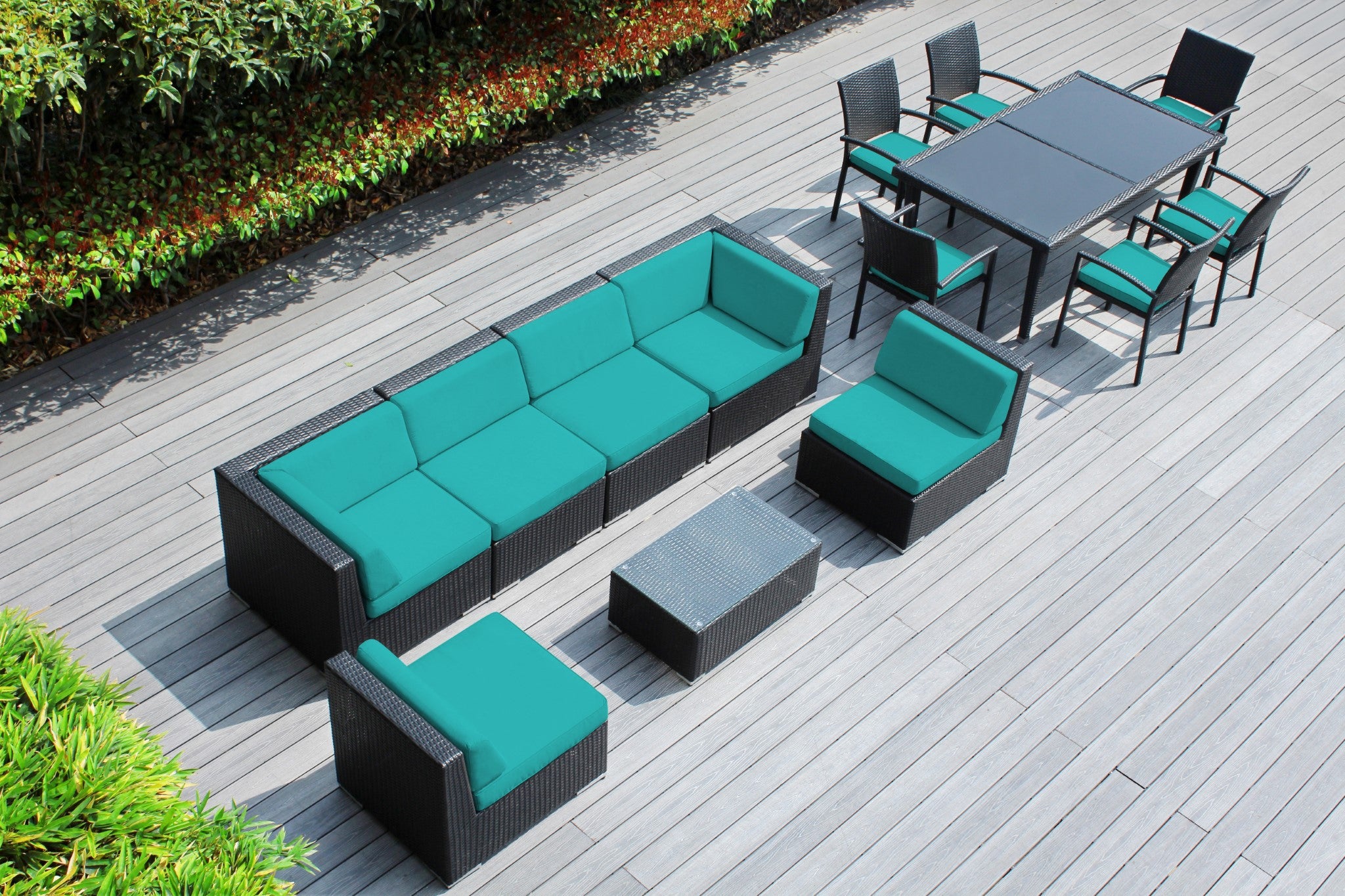 Rainshield Patio Furniture - 14 Piece Combination Set with Seating and Dining