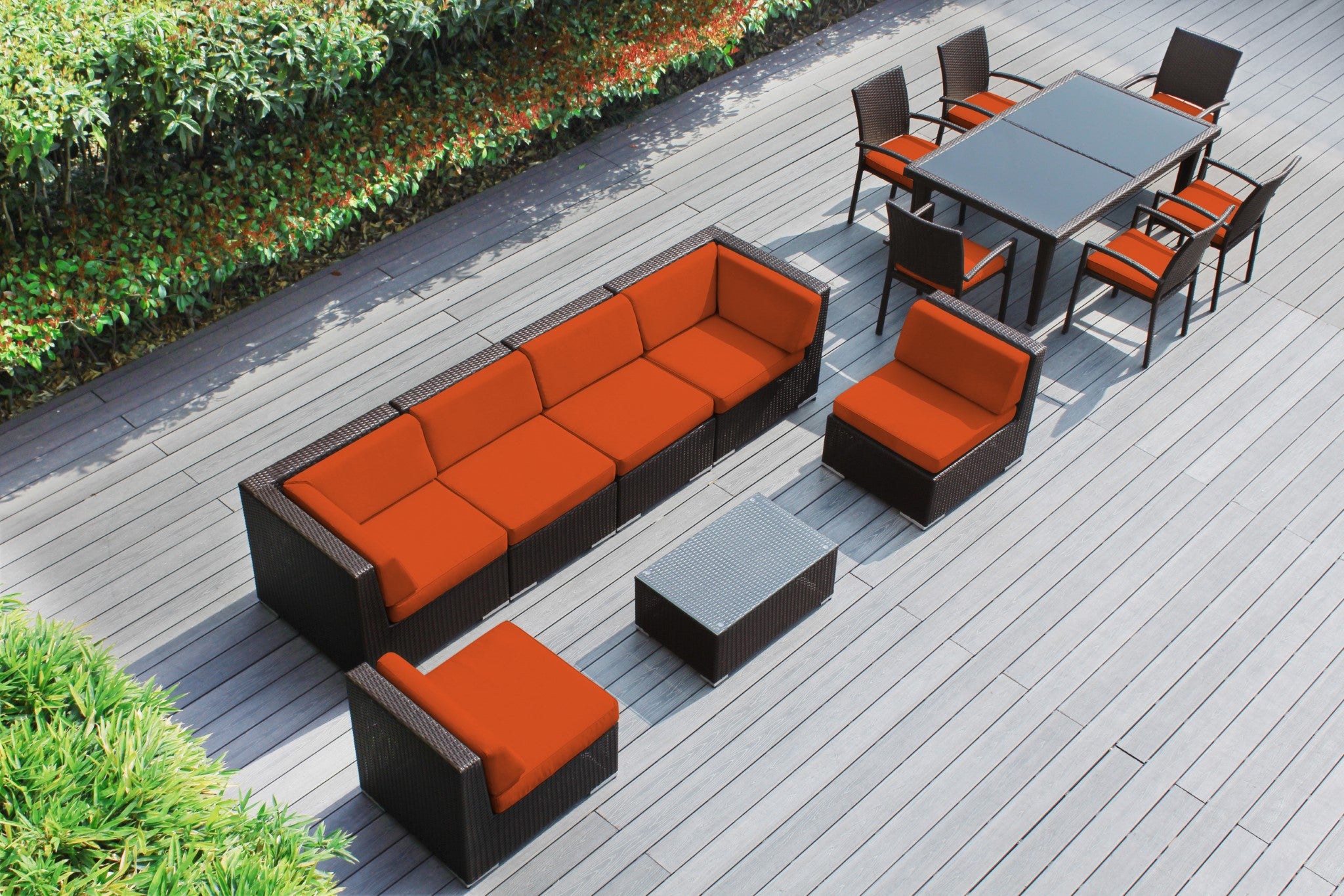 Rainshield Patio Furniture - 14 Piece Combination Set with Seating and Dining