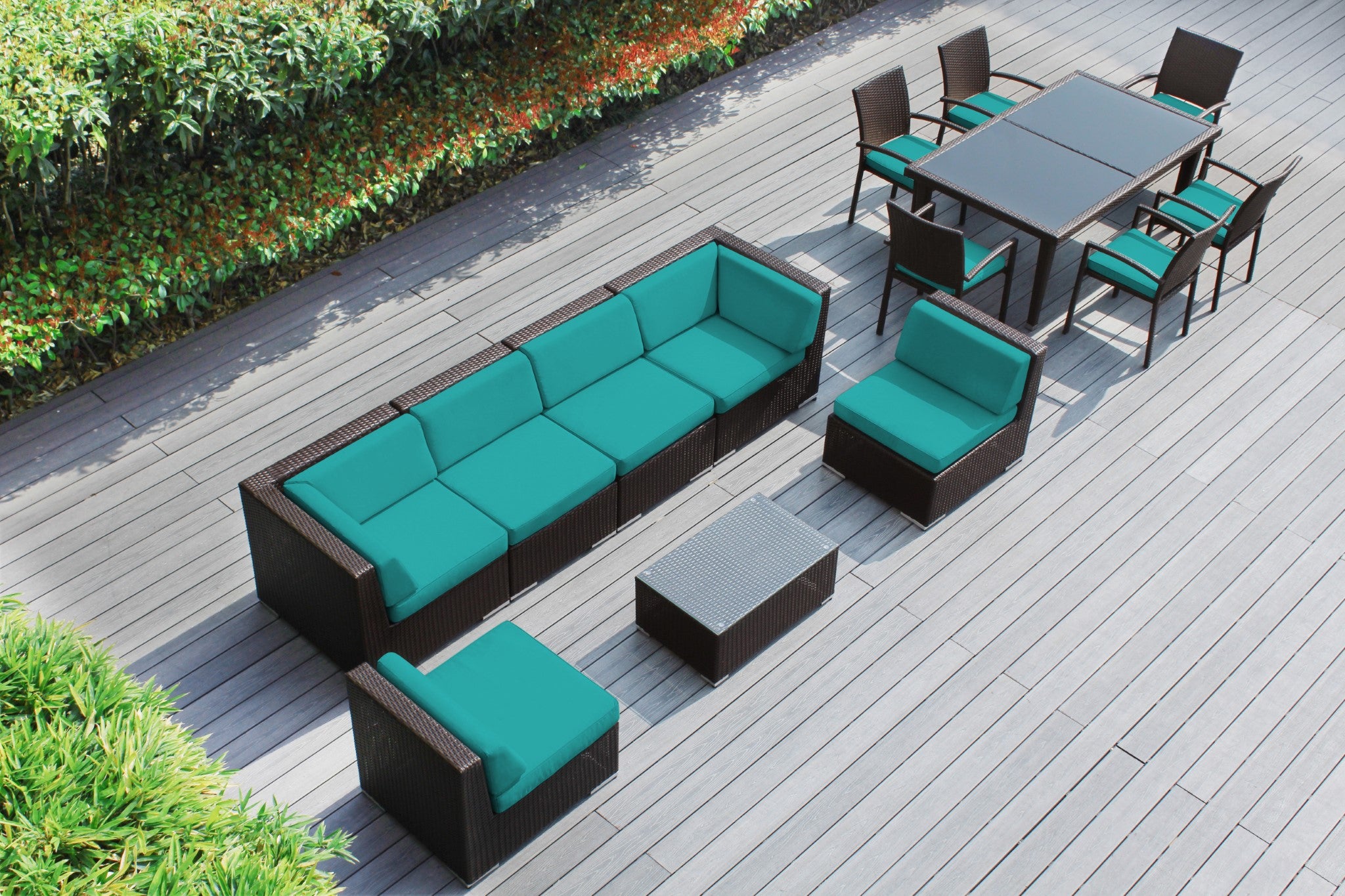 Rainshield Patio Furniture - 14 Piece Combination Set with Seating and Dining
